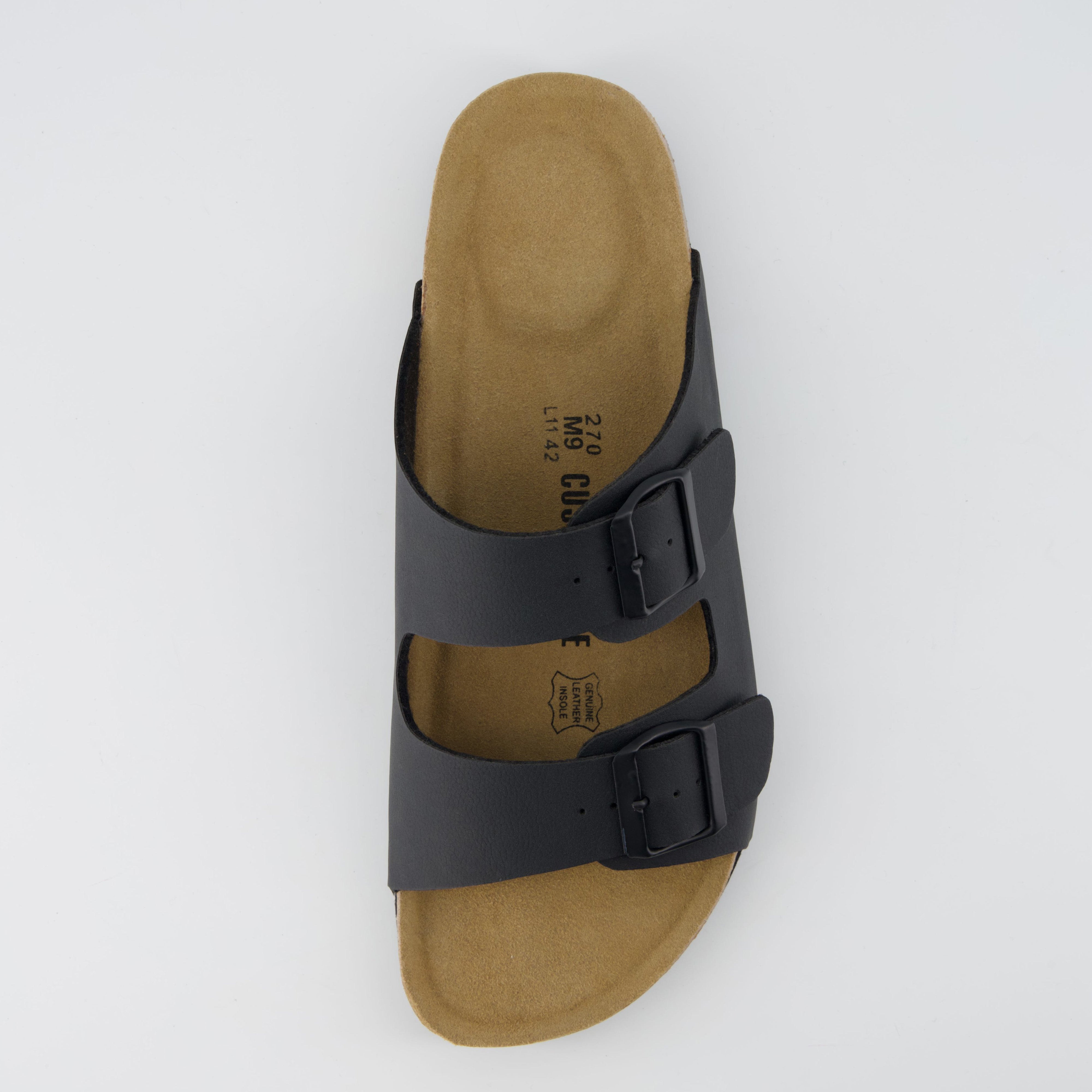 Lane Men's Cork Footbed Sandal Black Medium