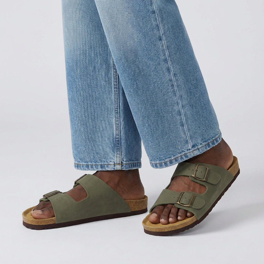 Lane Men's Cork Footbed Sandal Olive Medium
