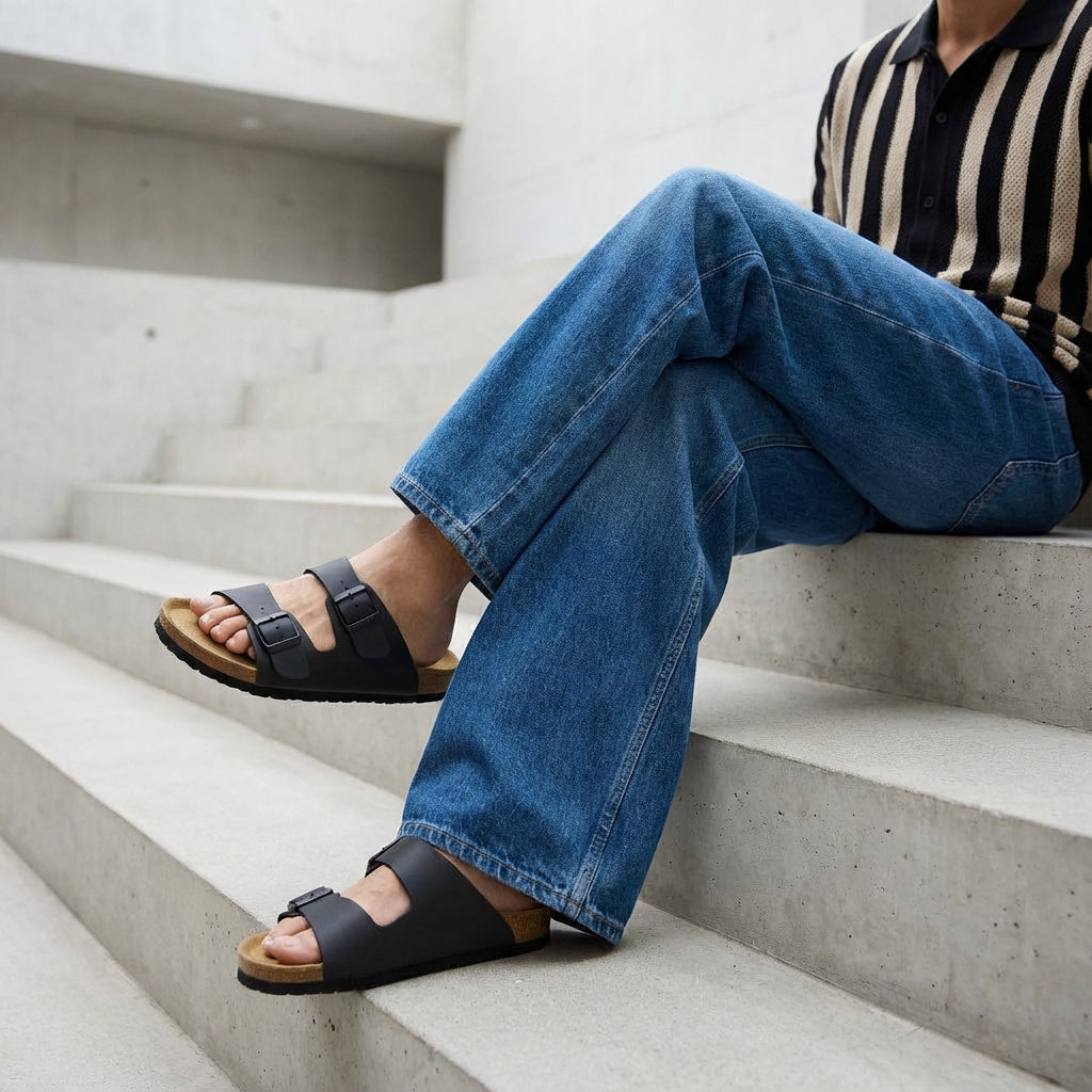 Lane Men's Cork Footbed Sandal Olive Medium