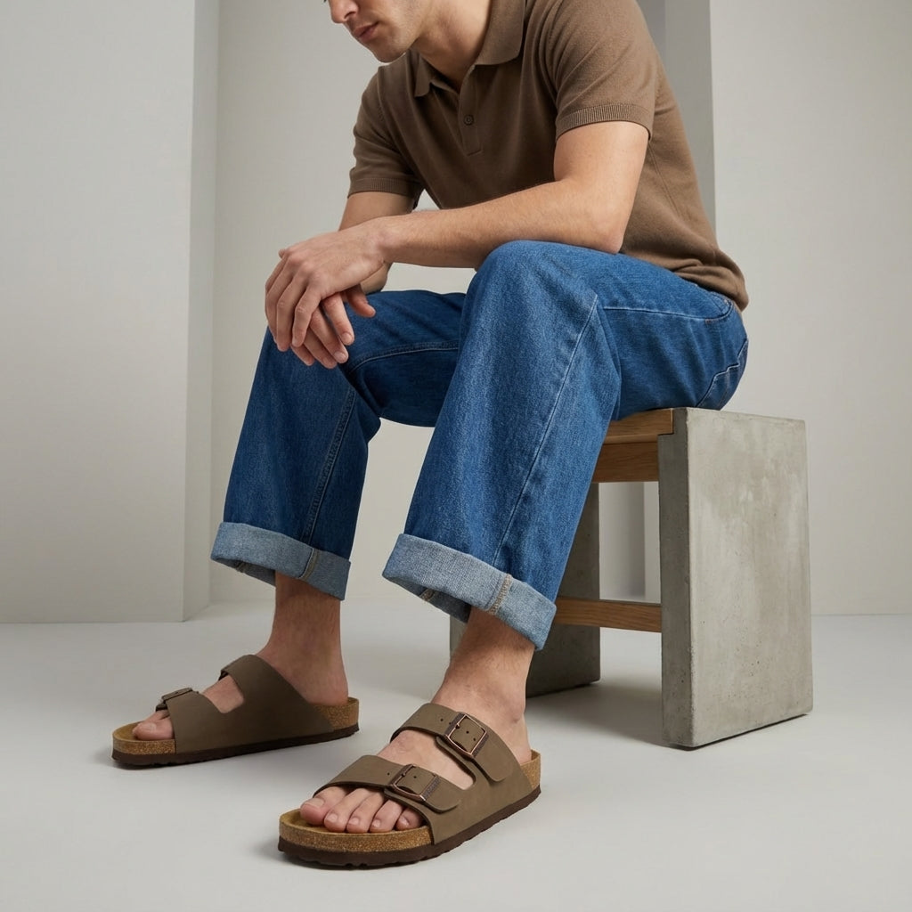 Lane Men's Cork Footbed Sandal Olive Medium