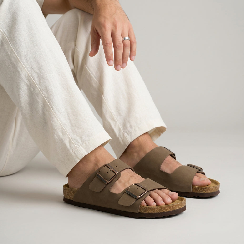 Lane Men's Cork Footbed Sandal Olive Medium