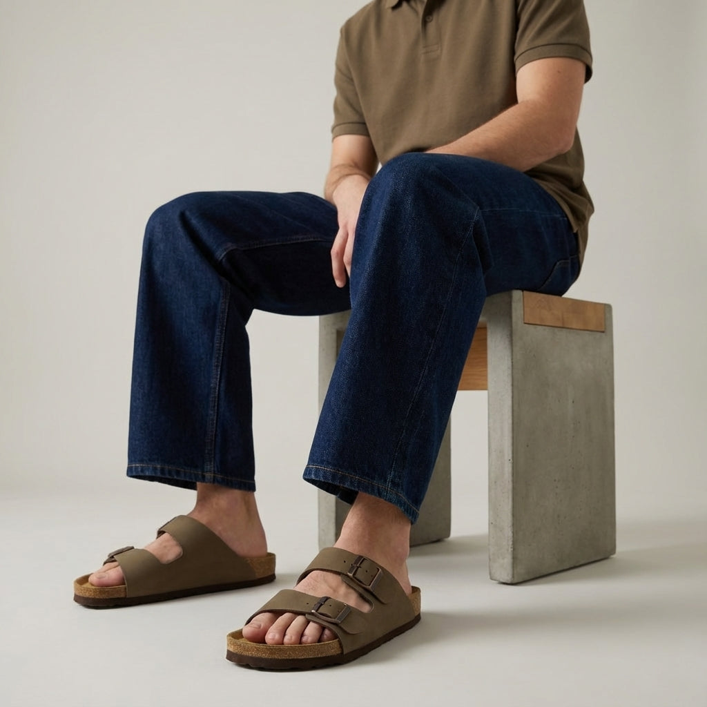 Lane Men's Cork Footbed Sandal Olive Medium