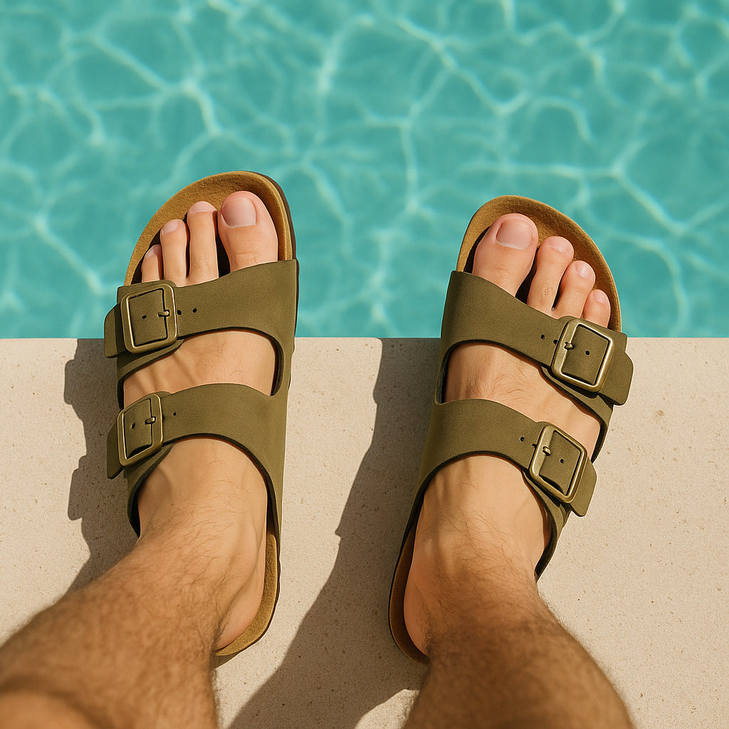 Lane Men's Cork Footbed Sandal Olive Medium