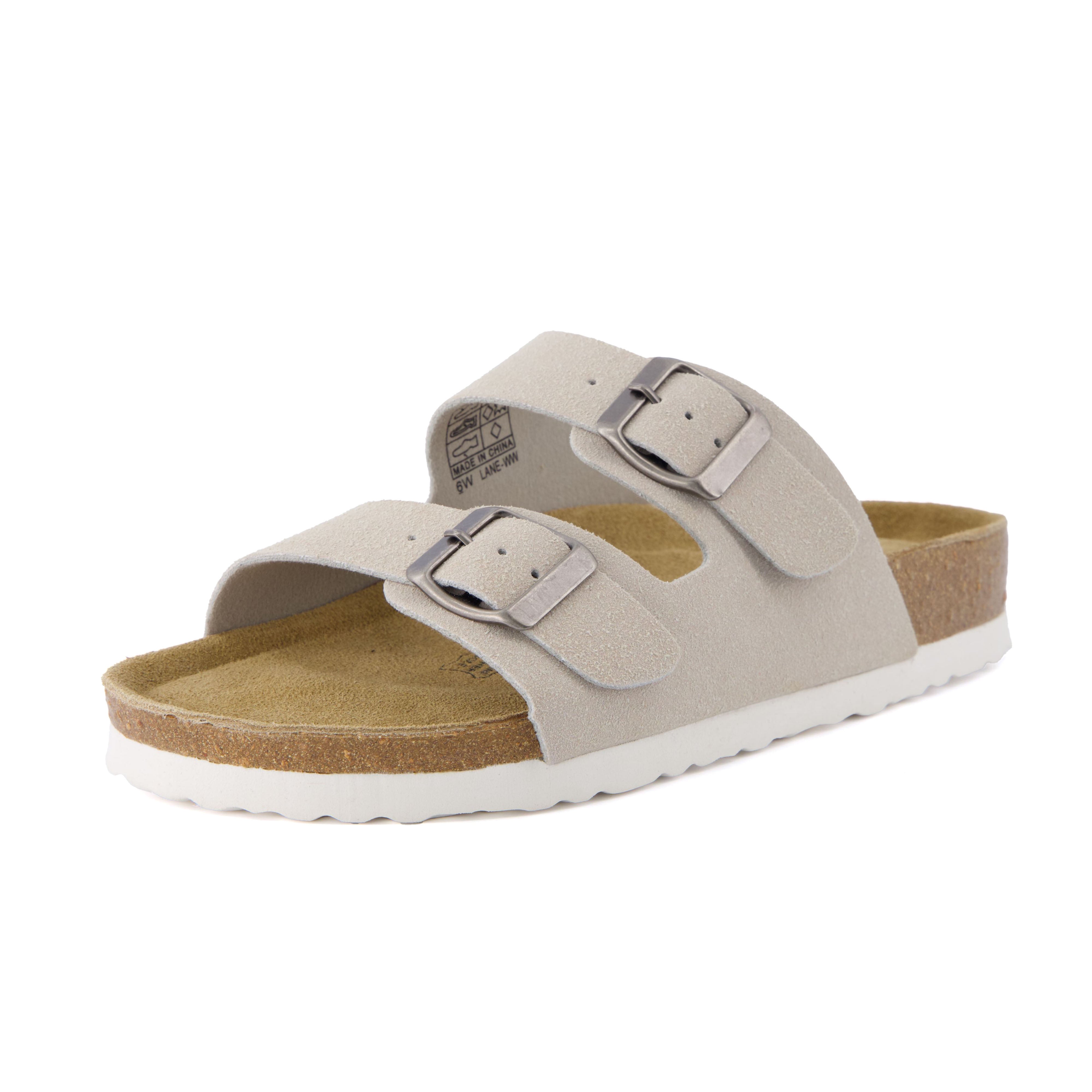 Lane Cork Footbed Sandal Suedes Stone Suede
