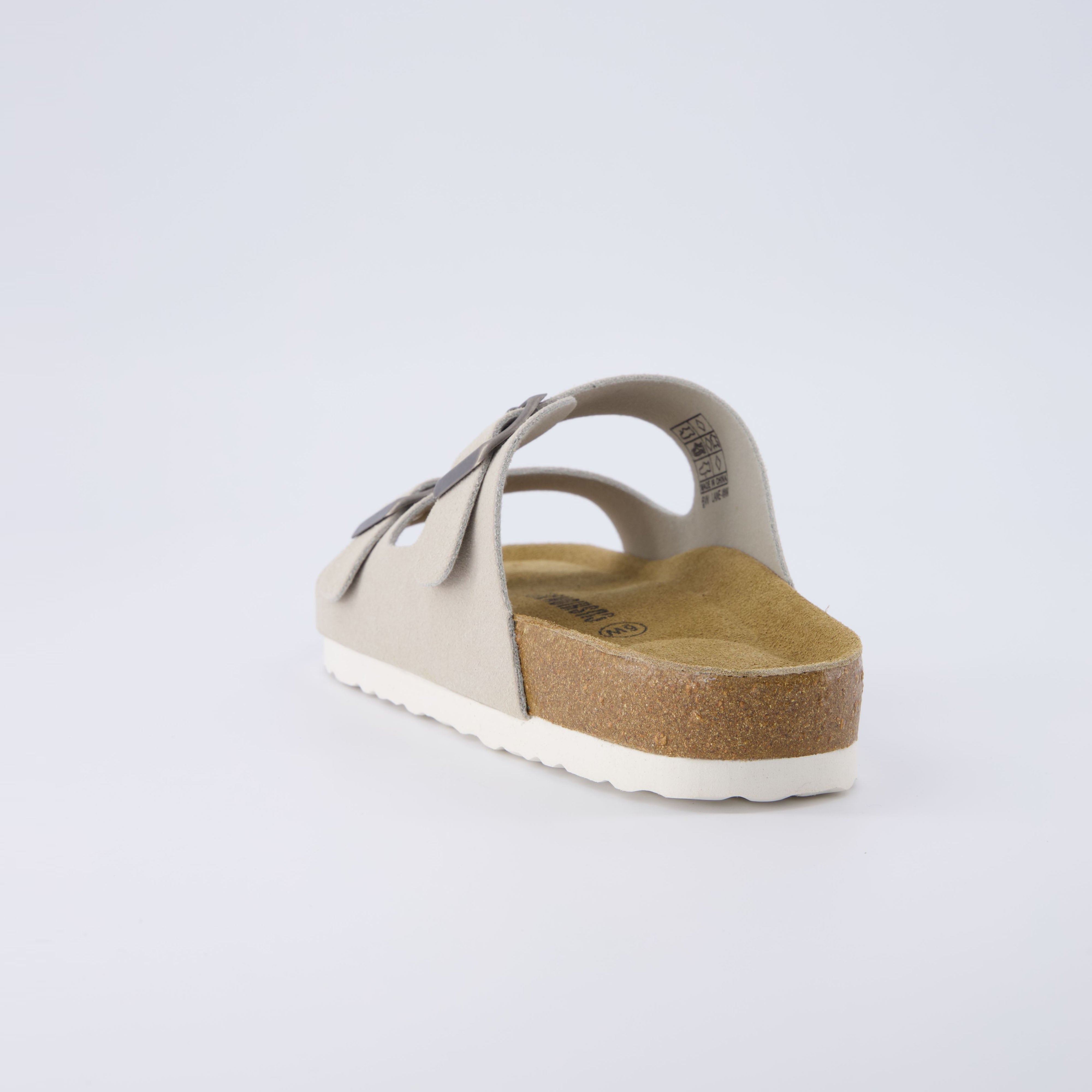 Lane Cork Footbed Sandal Suedes Stone Suede