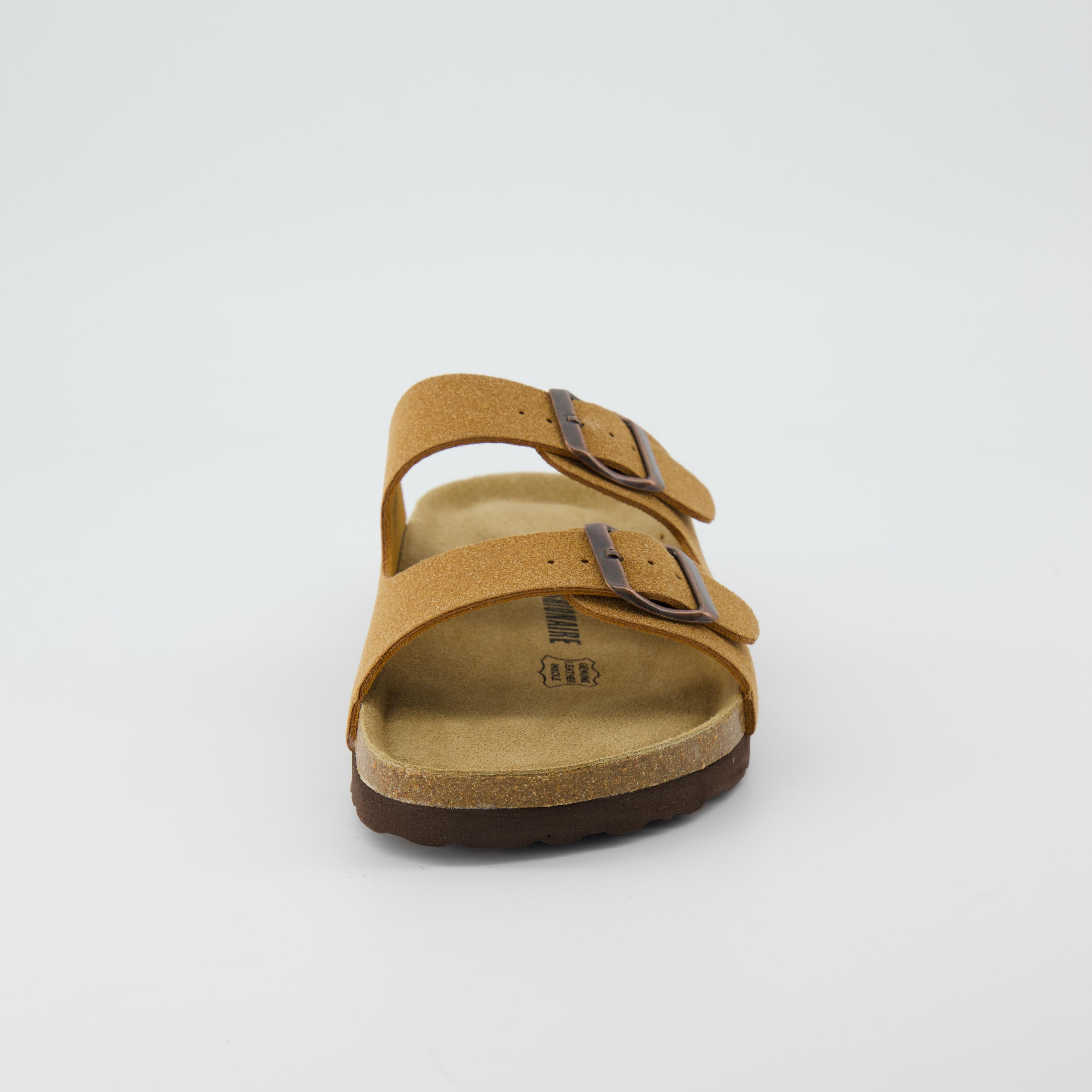 Lane Cork Footbed Sandal Suedes Tan Suede