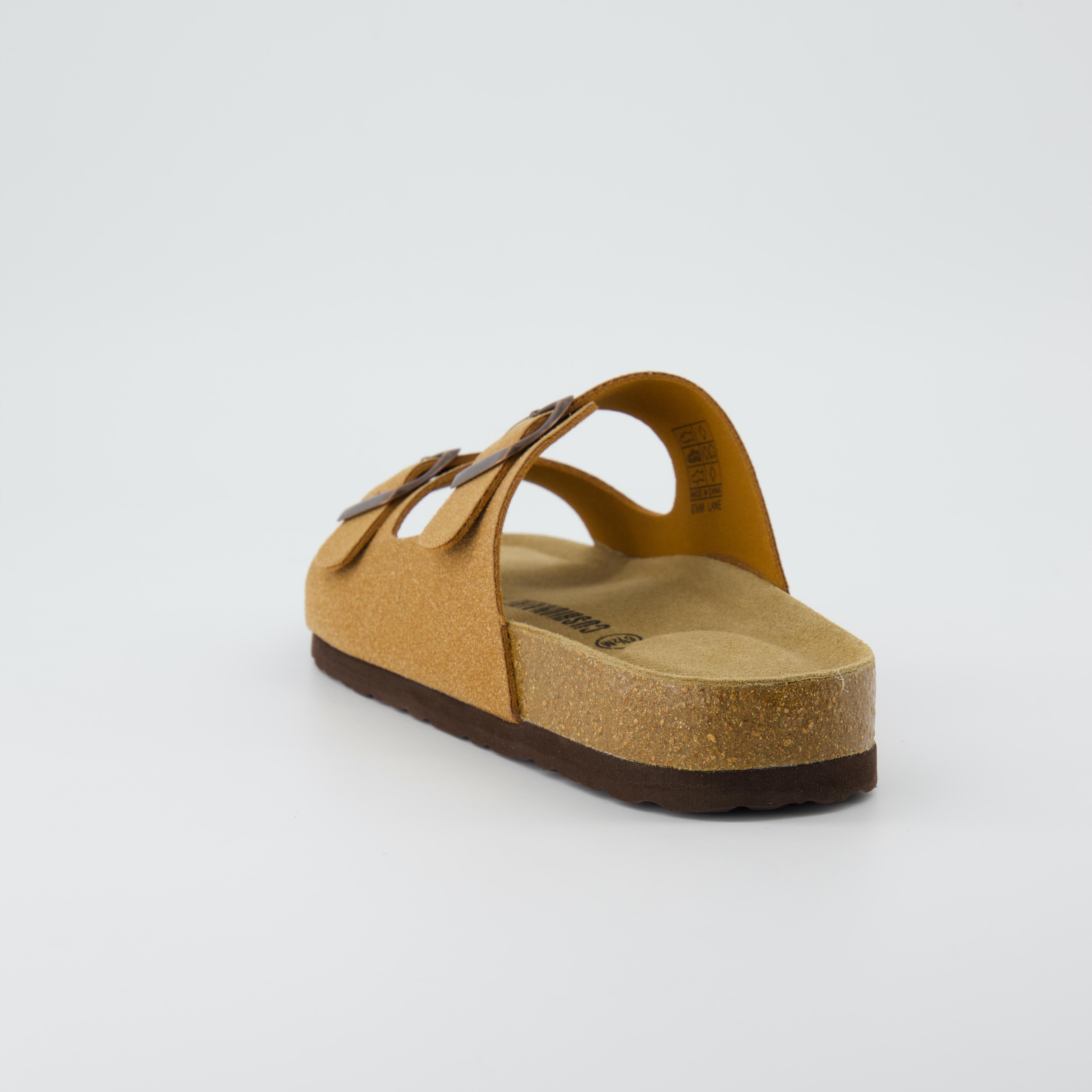 Lane Cork Footbed Sandal Suedes Tan Suede