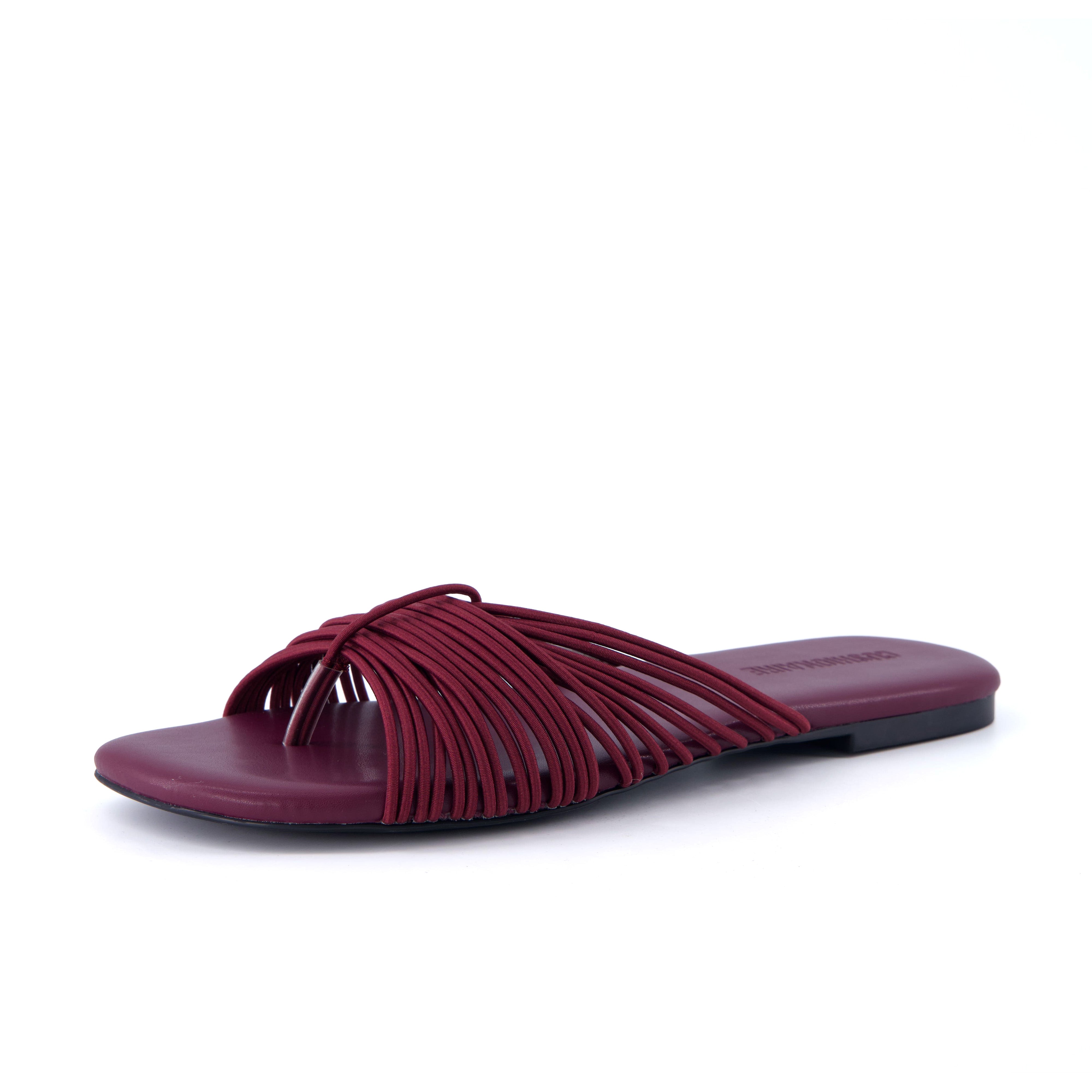 Lanky Strappy Sandals Burgundy Medium