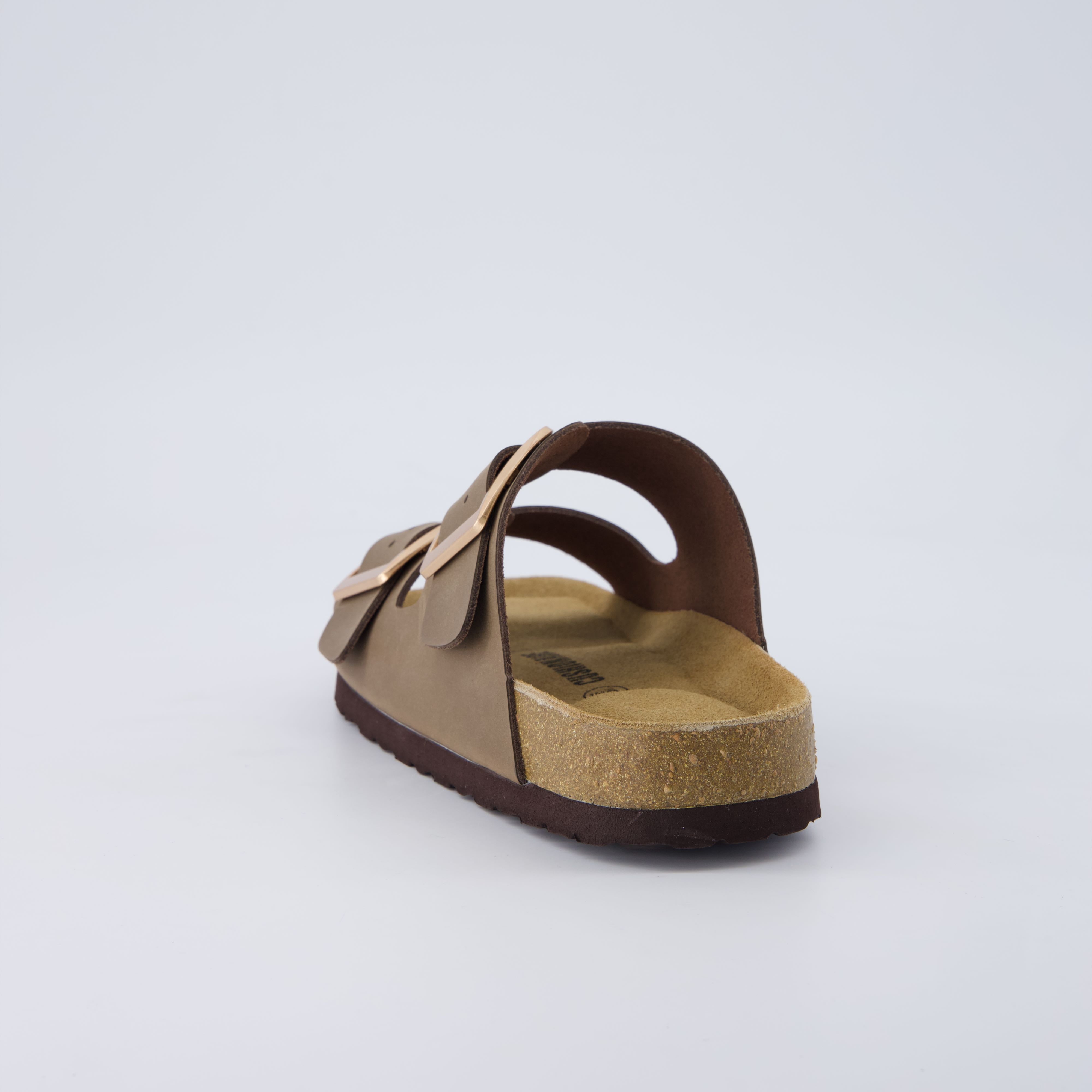 Laz Genuine Suede Slides Brown
