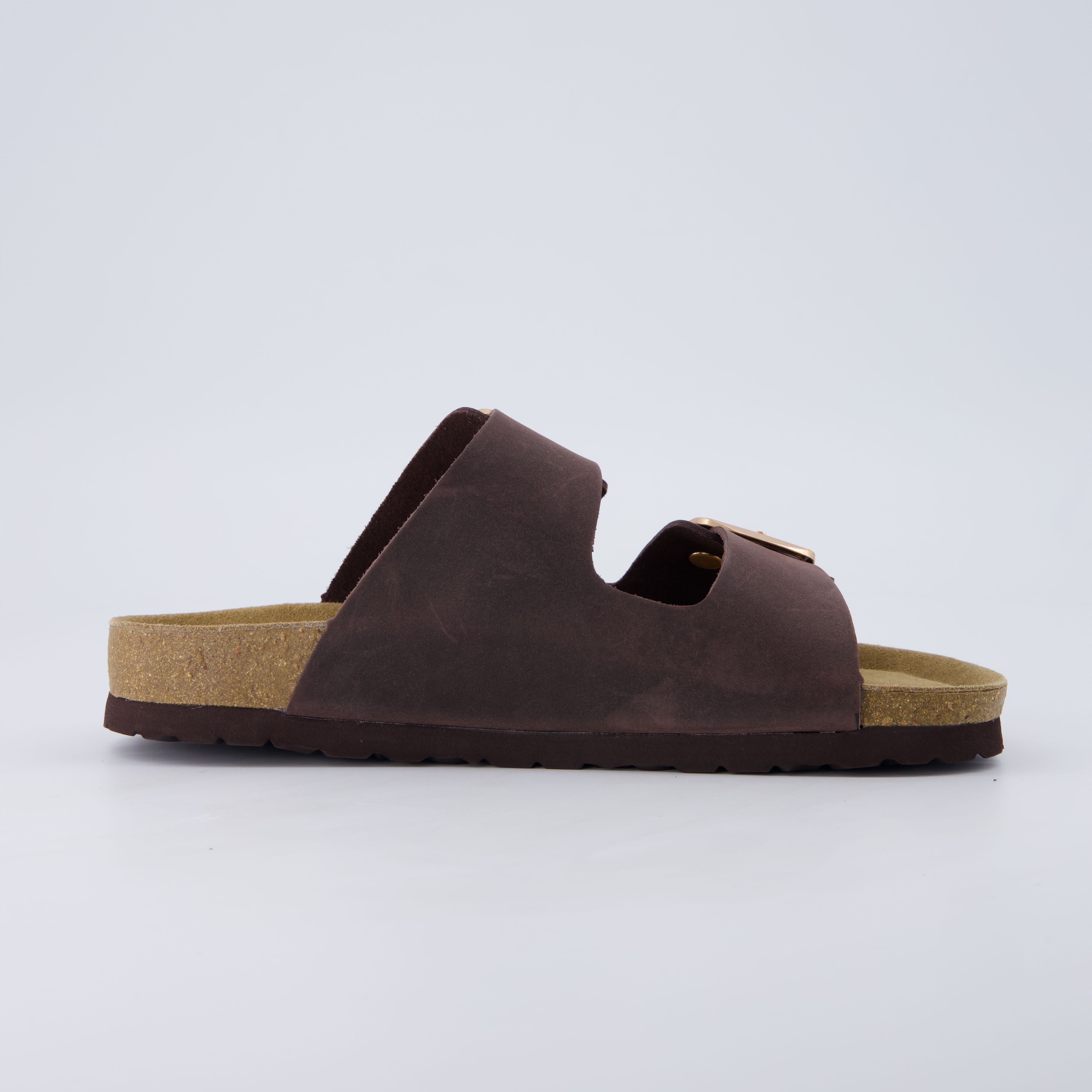 Laz Genuine Suede Slides Chocolate