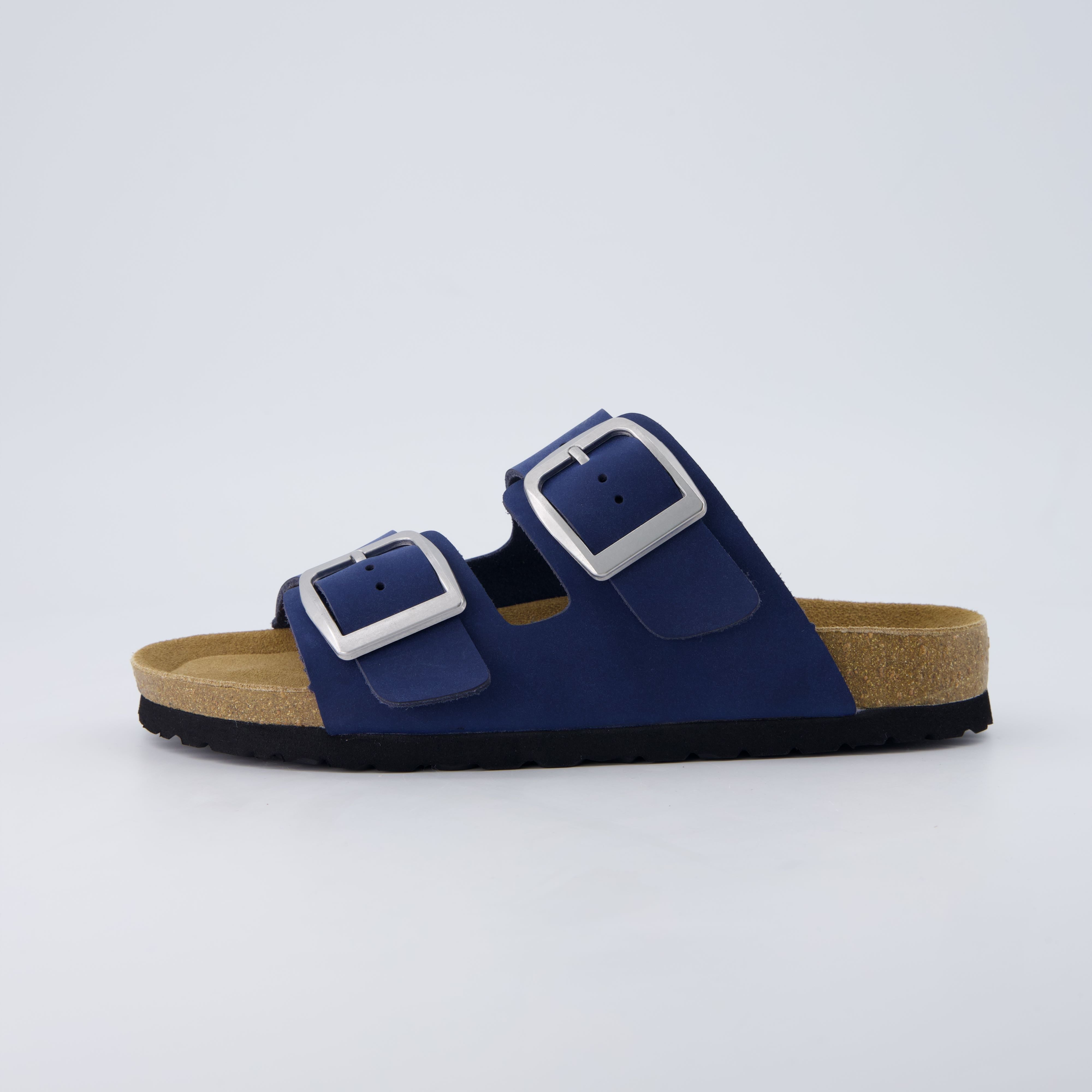 Laz Genuine Suede Slides Navy