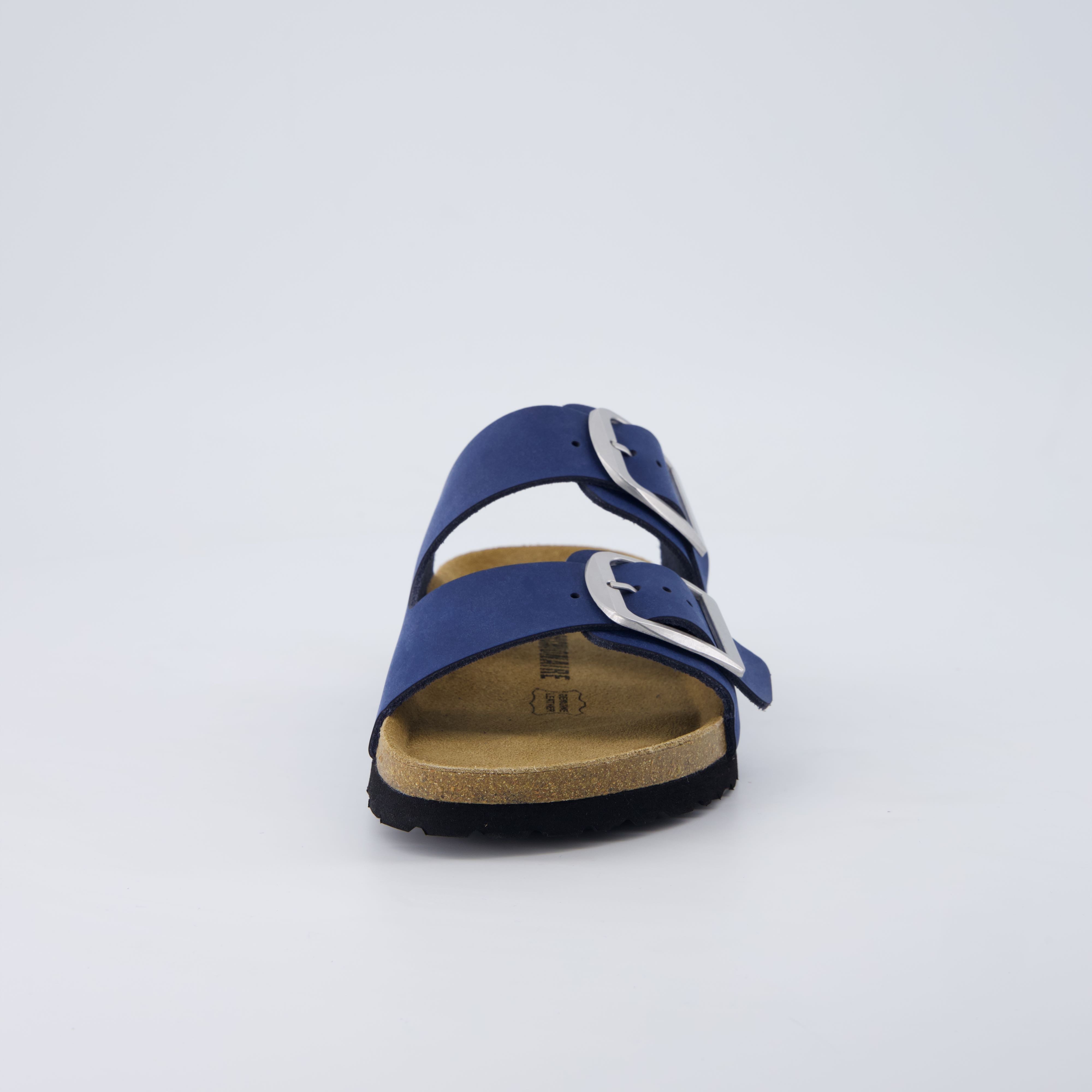 Laz Genuine Suede Slides Navy