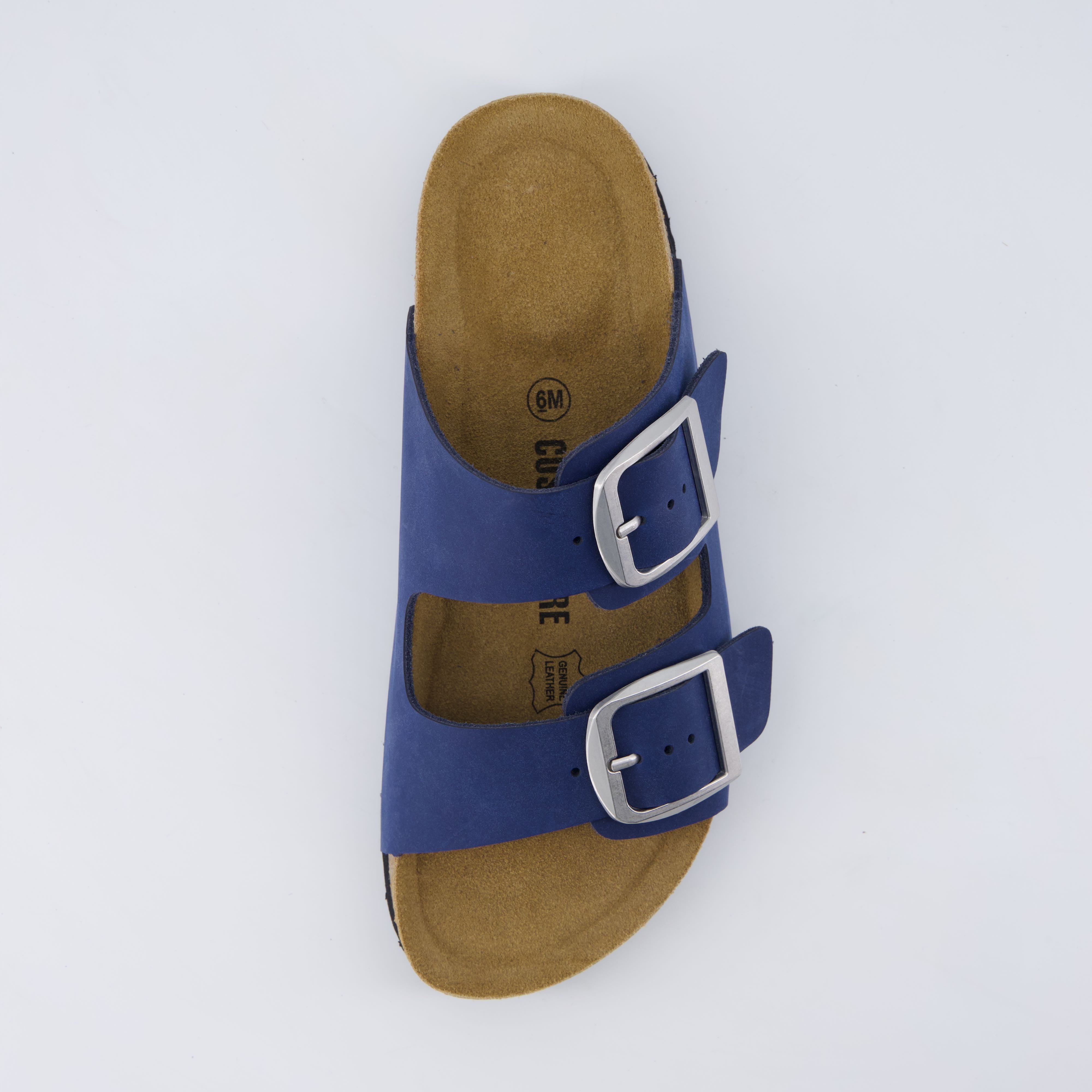 Laz Genuine Suede Slides Navy