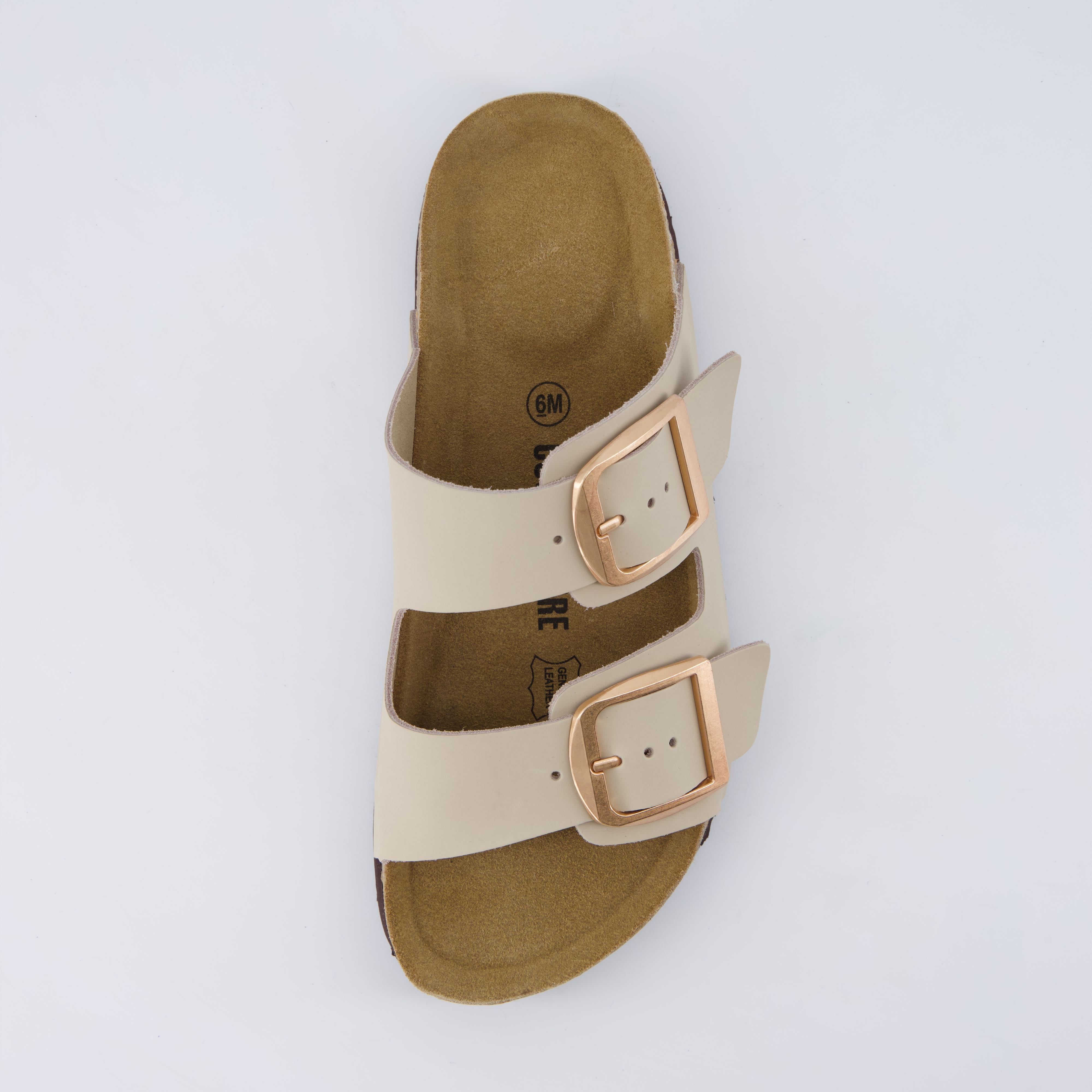 Laz Genuine Suede Slides Stone
