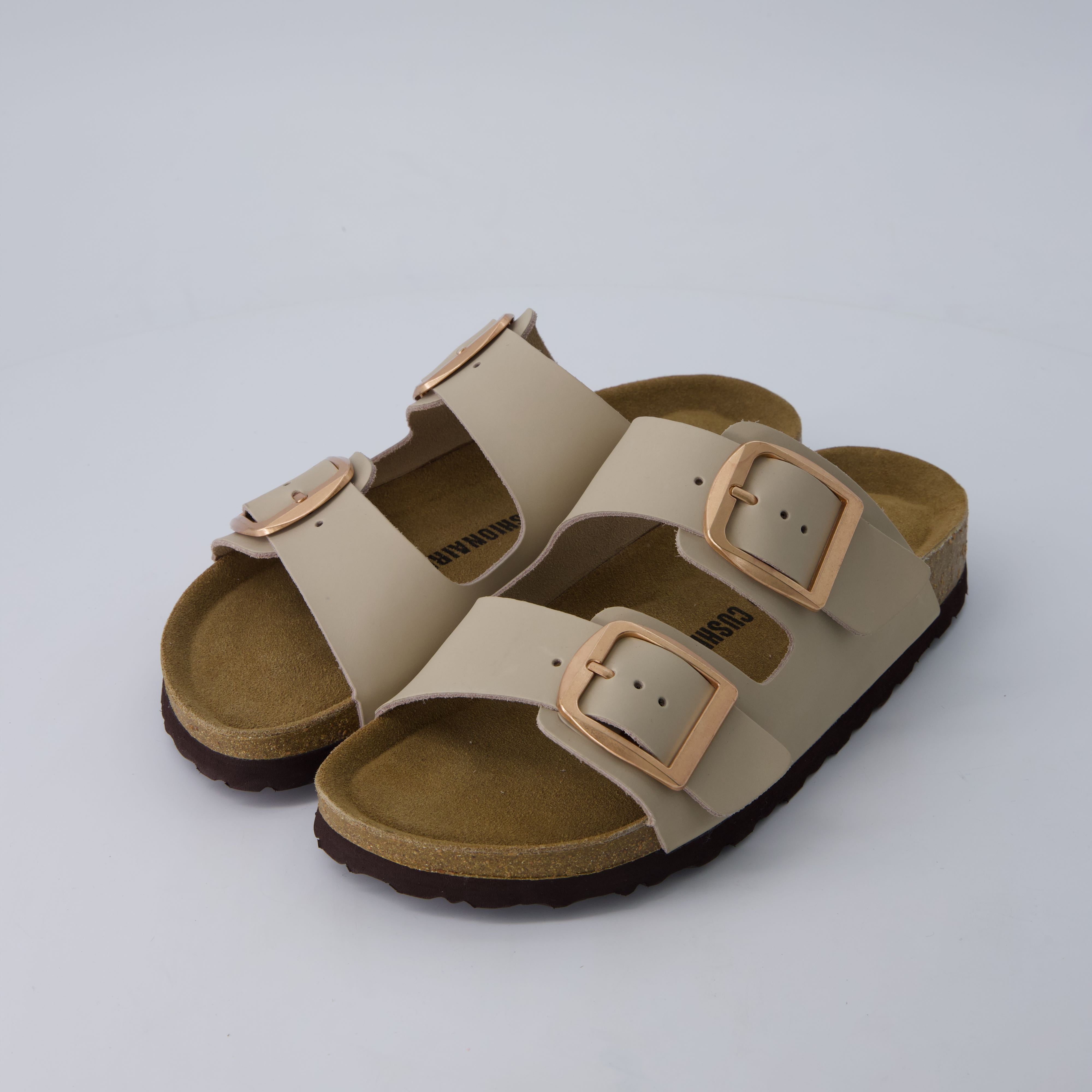 Laz Genuine Suede Slides Stone