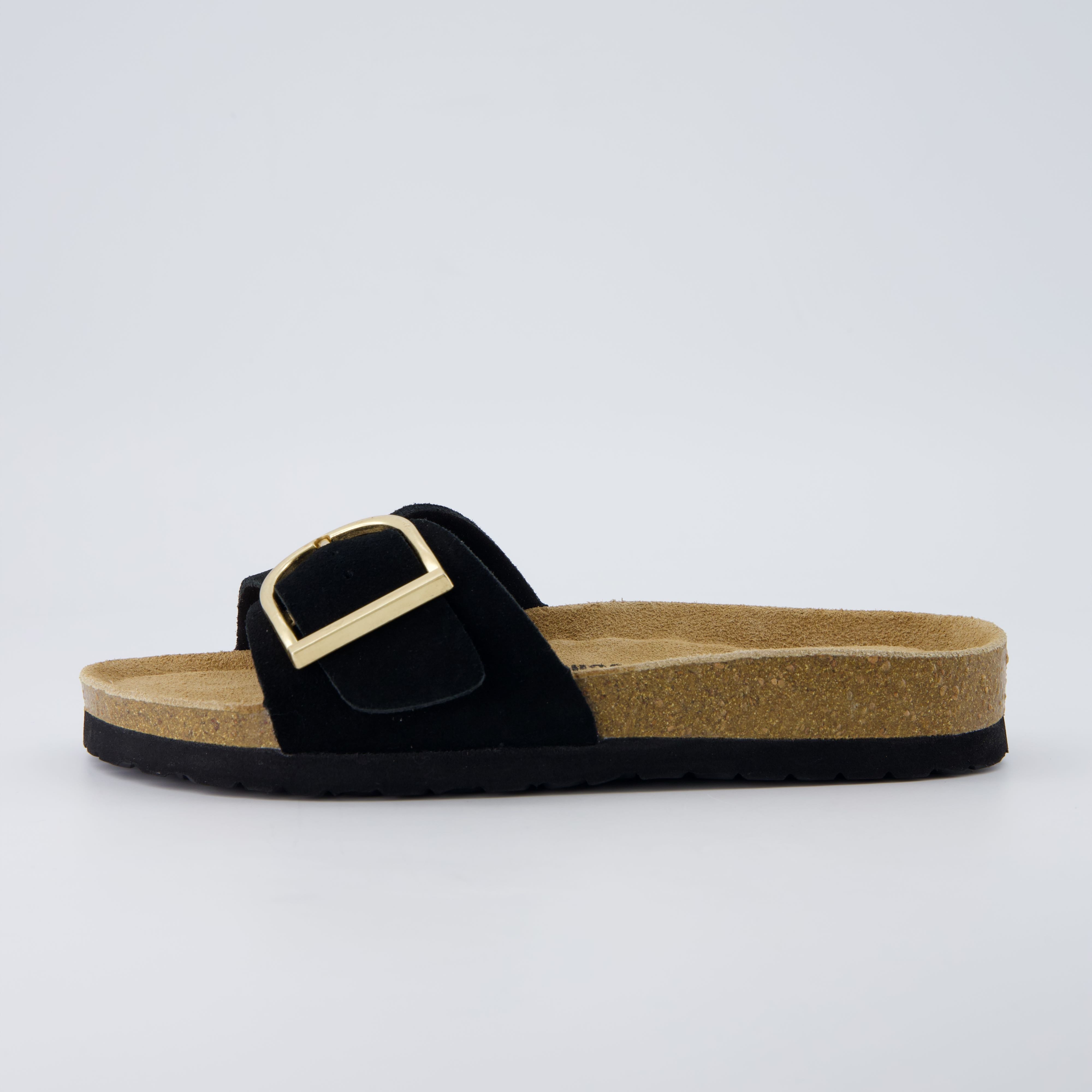 Leeds Leather Slide Sandals Black