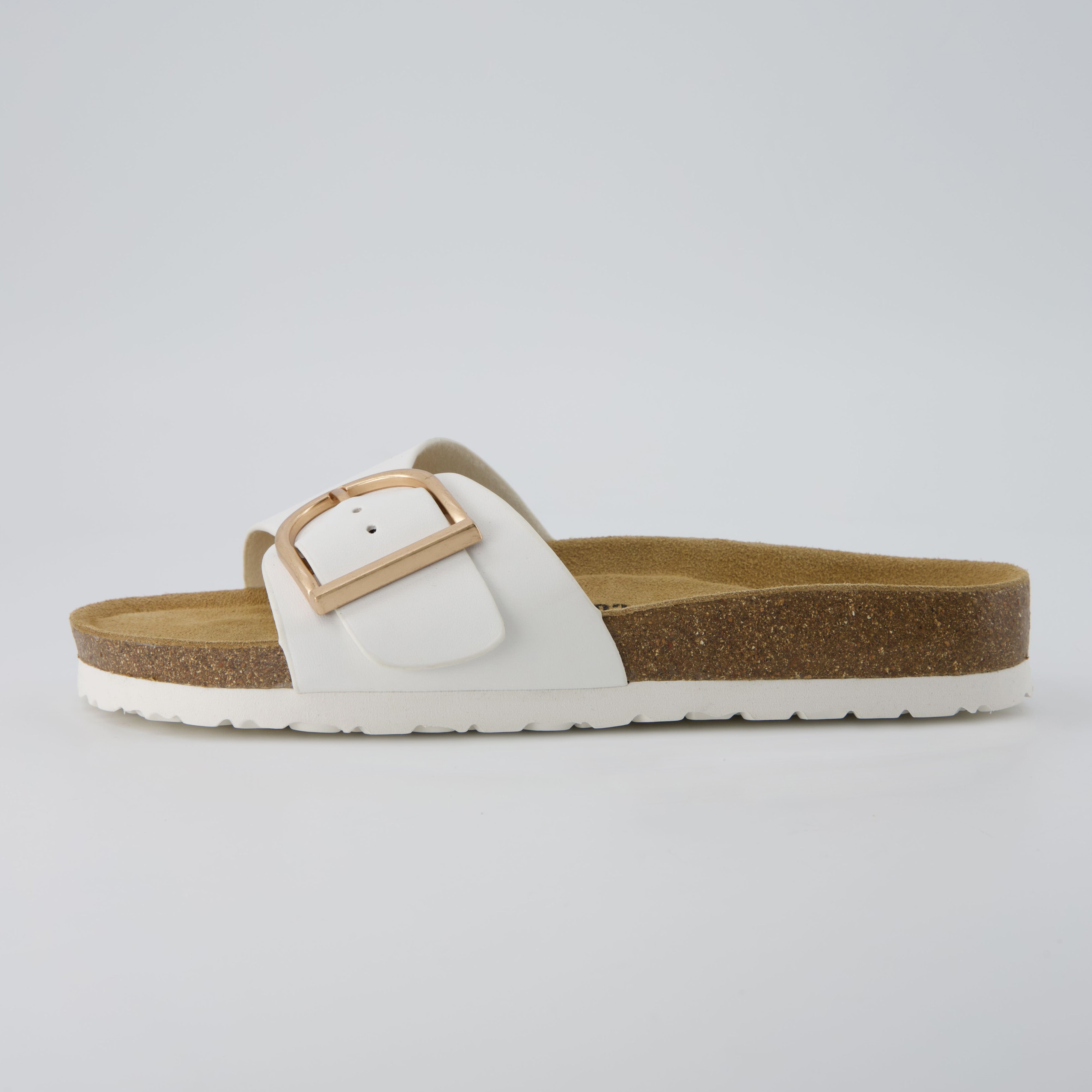 Leeds Cork Sandal White