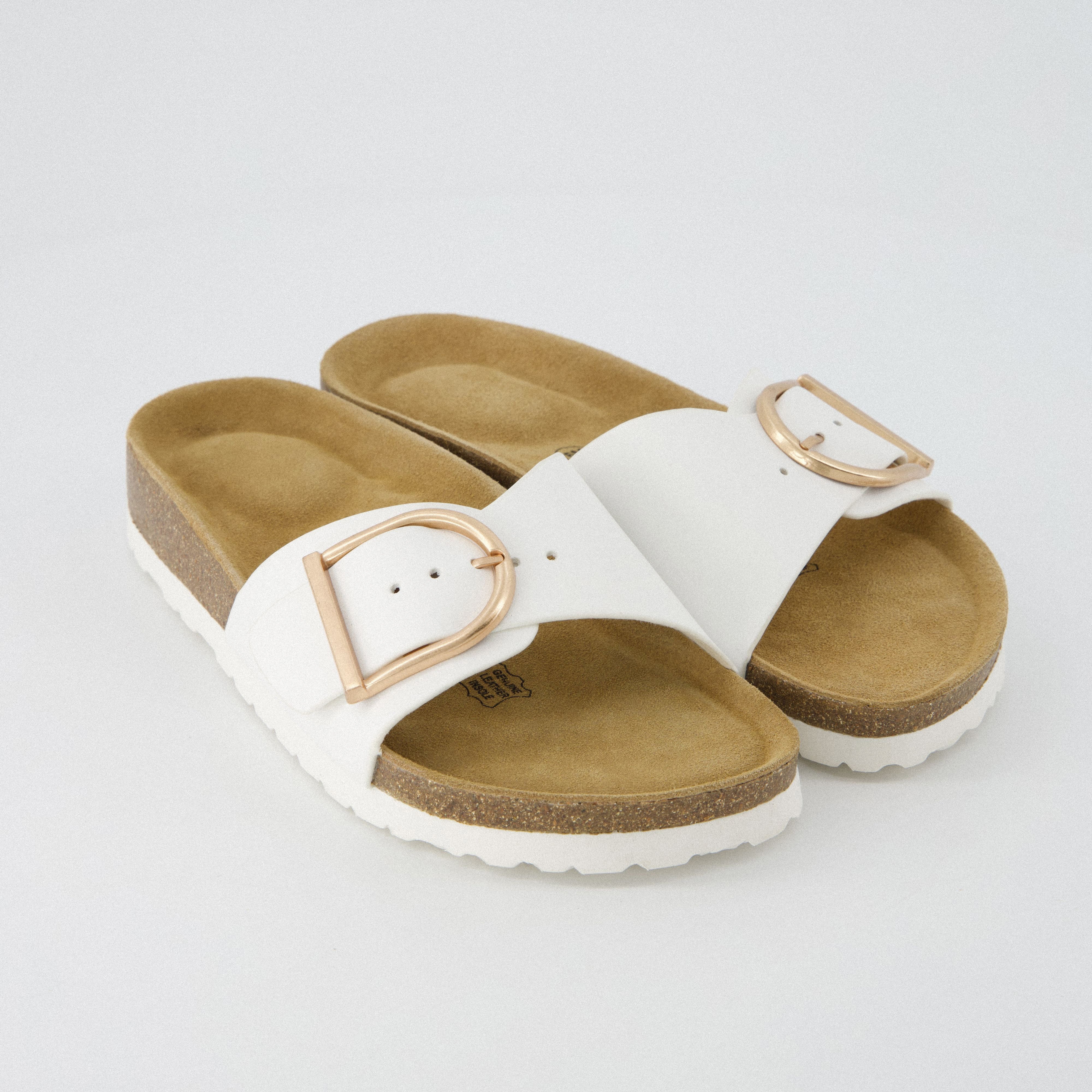 Leeds Cork Sandal White