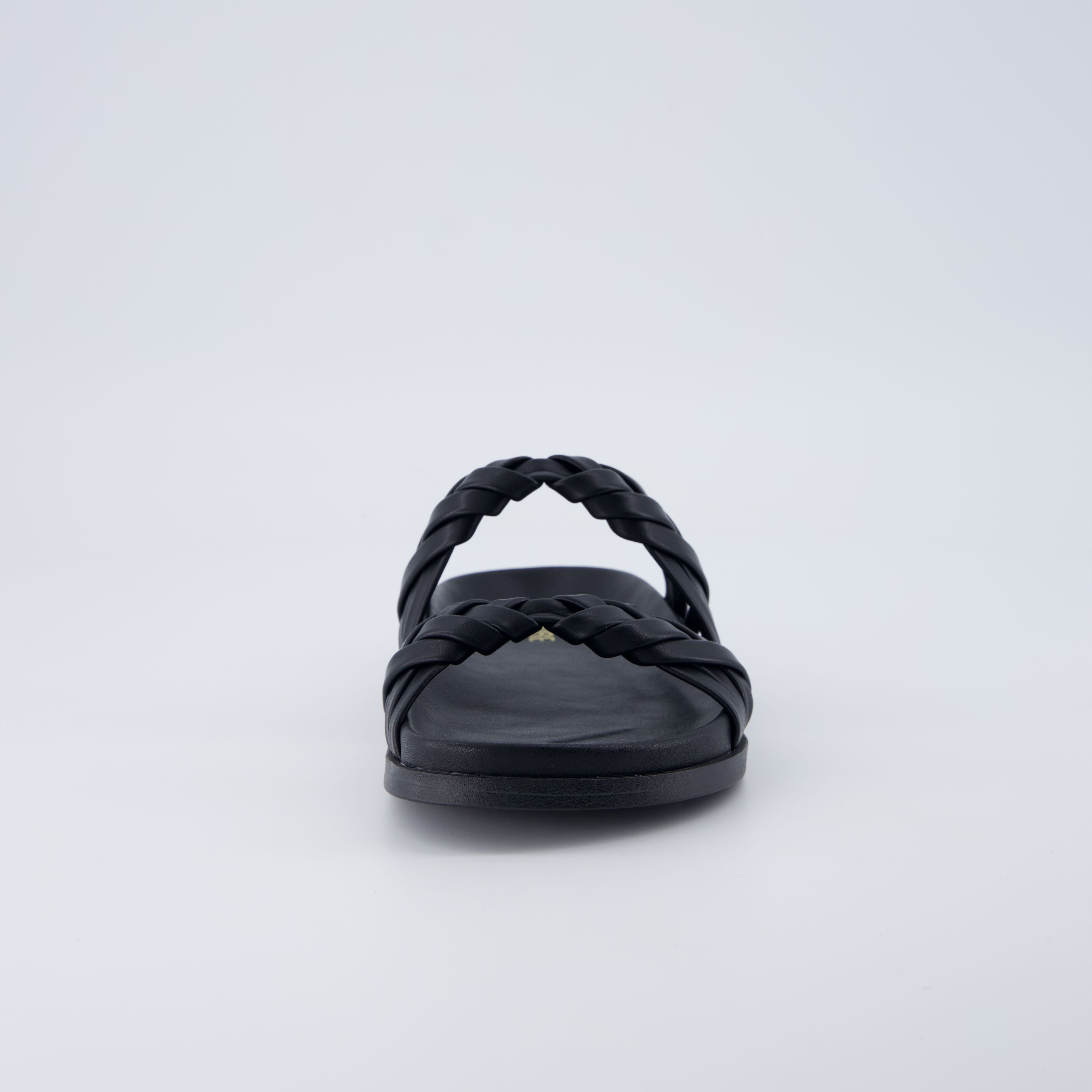 Lens Braided Strap Sandals Black