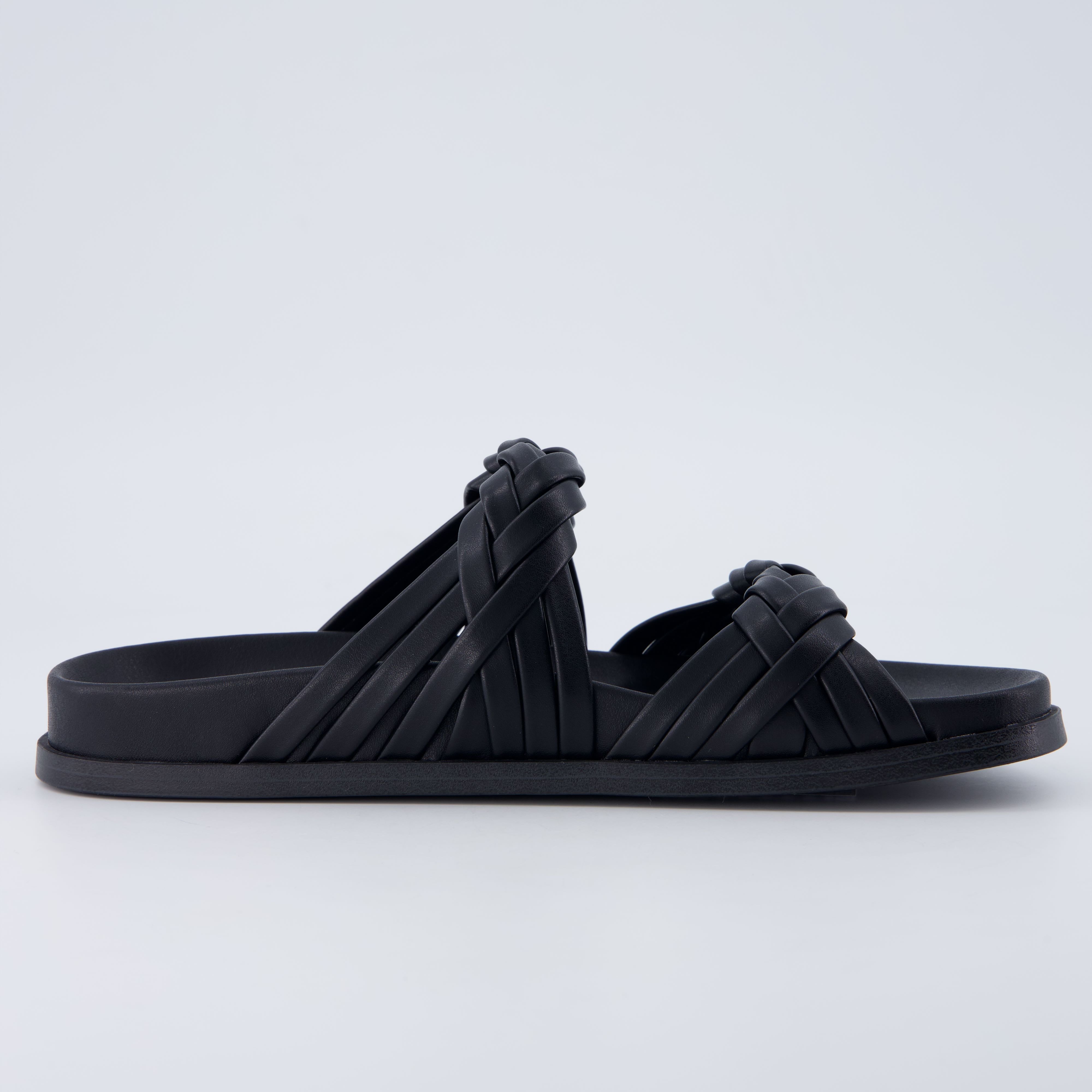 Lens Braided Strap Sandals Black
