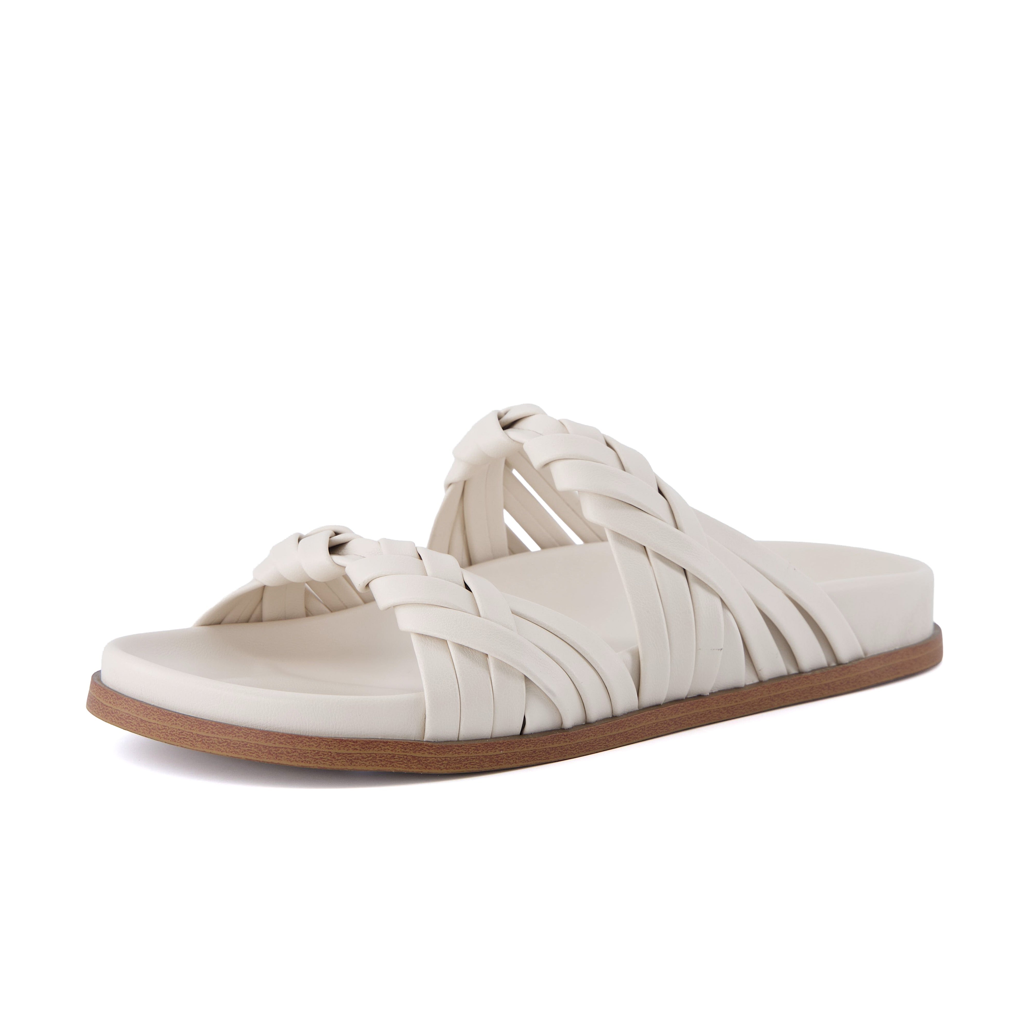 Lens Braided Strap Sandals Cream