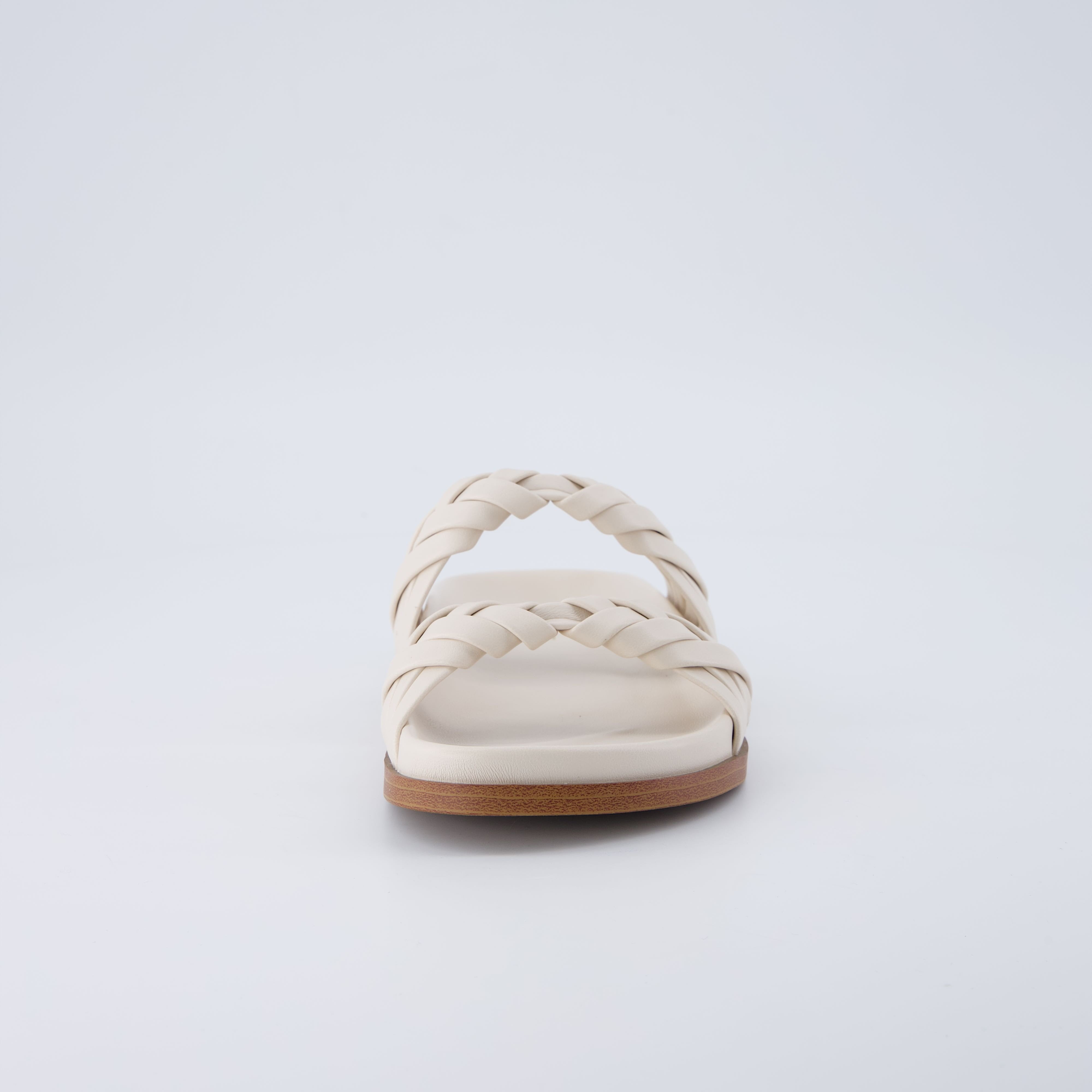 Lens Braided Strap Sandals Cream