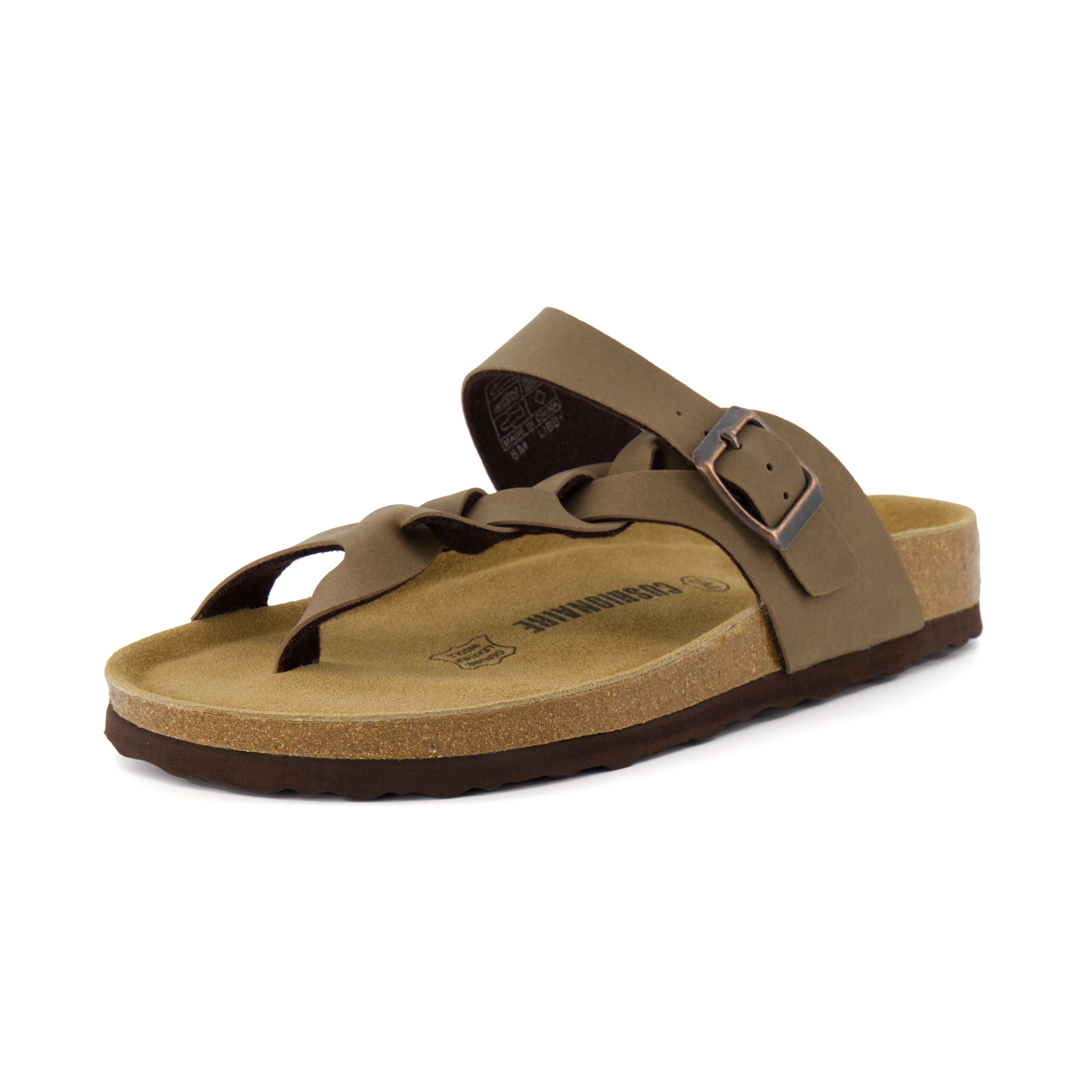 Libby Cork Footbed Thong Sandal Brown