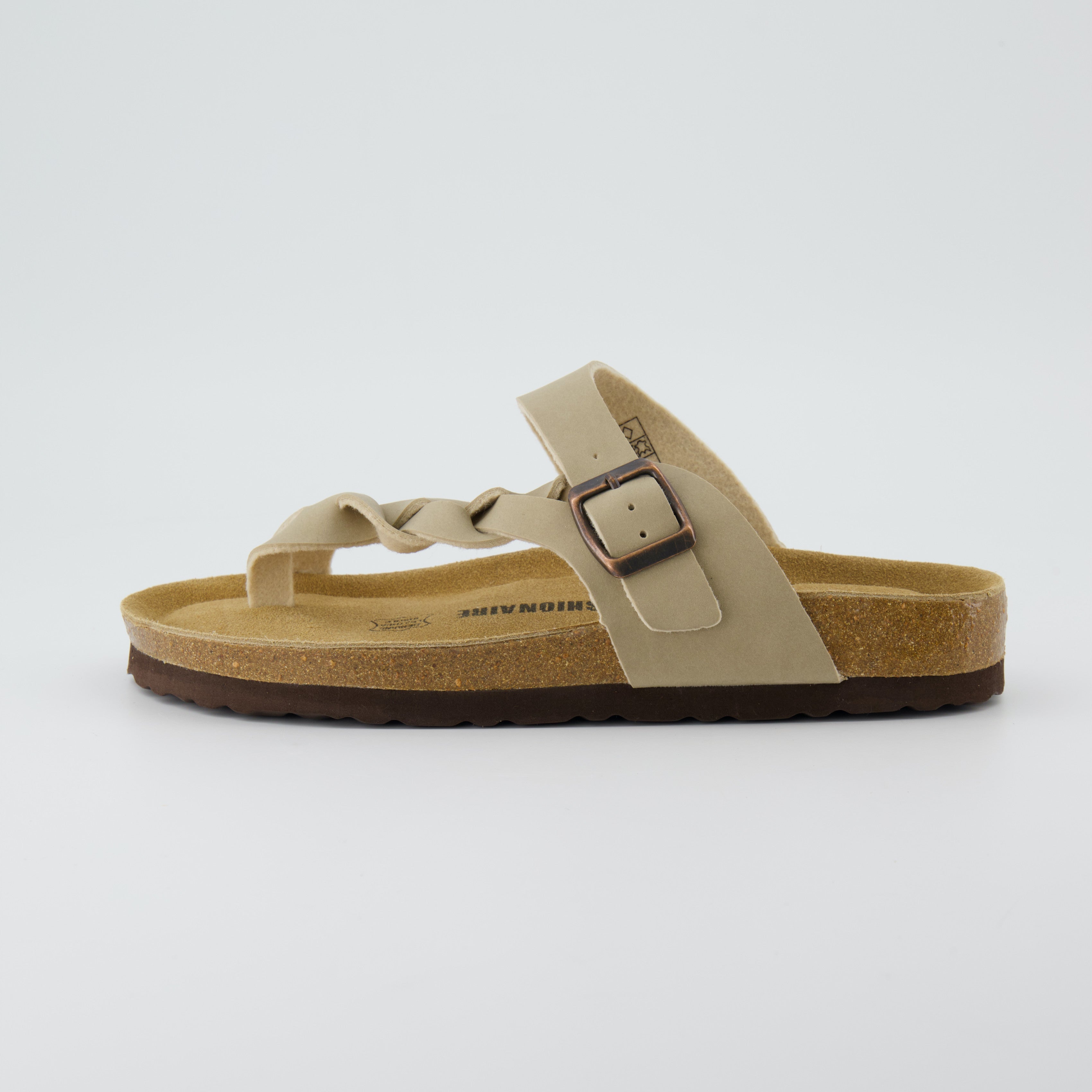 Libby Cork Footbed Thong Sandal Stone