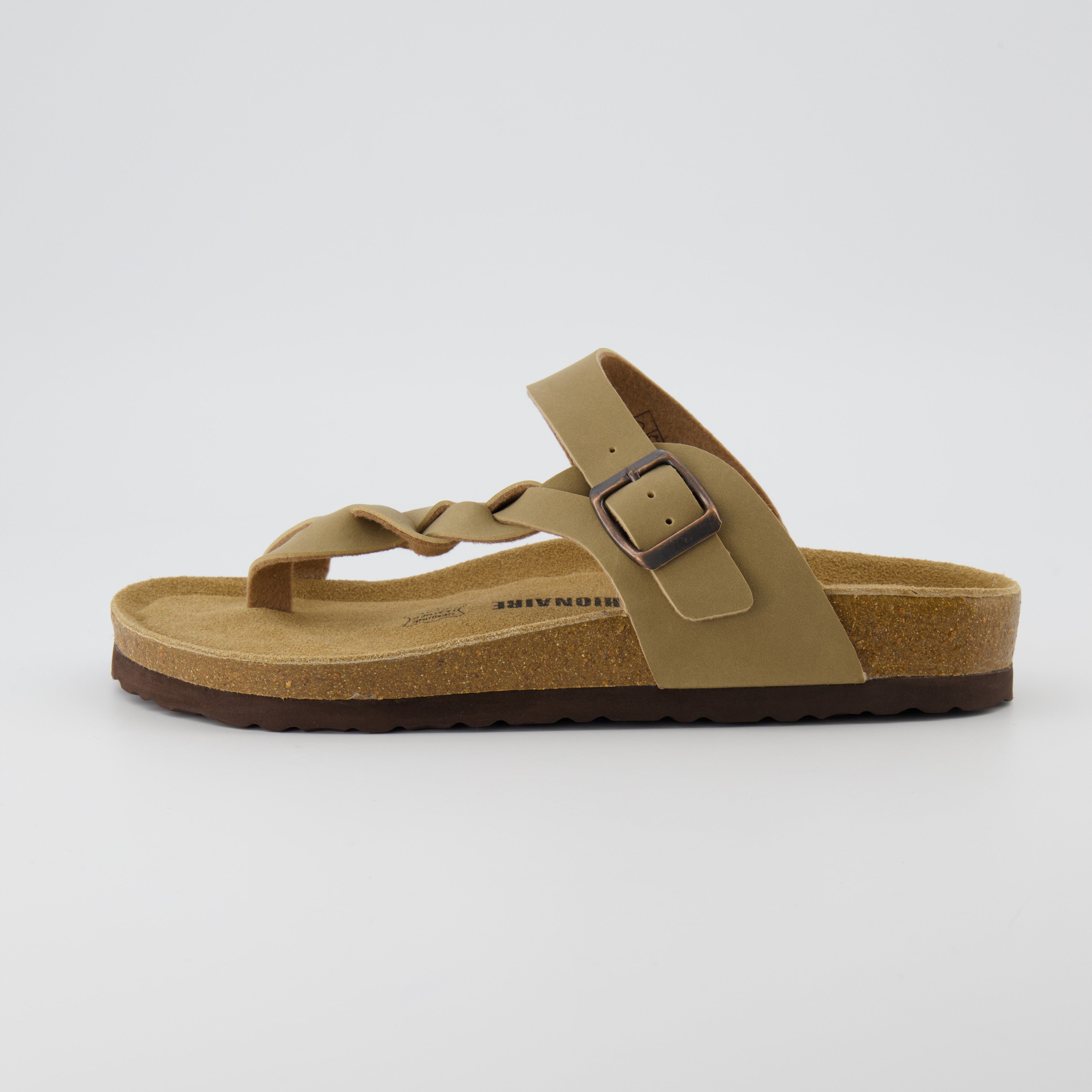 Libby Cork Footbed Thong Sandal Taupe