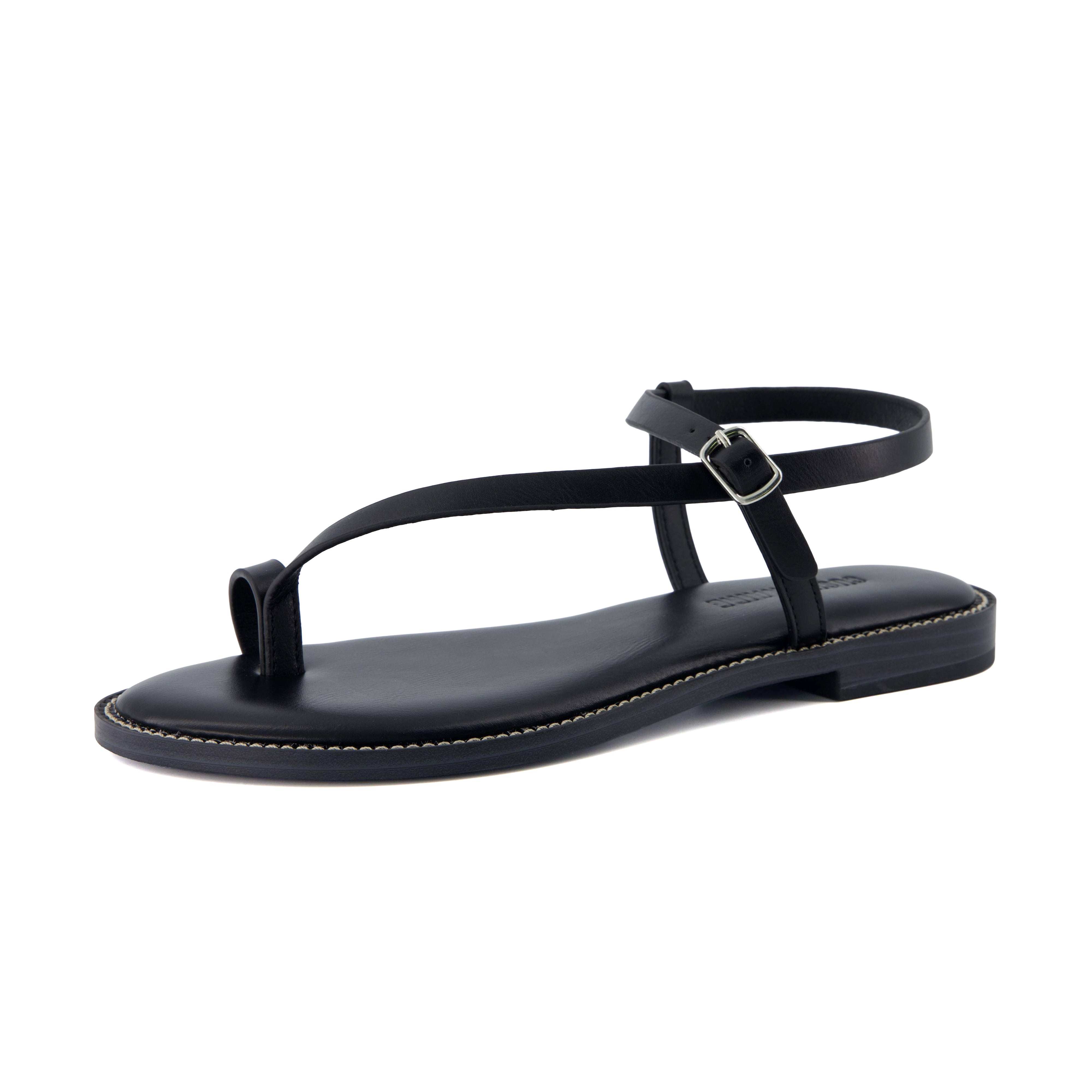 Life Strappy Flat Sandals Black Medium