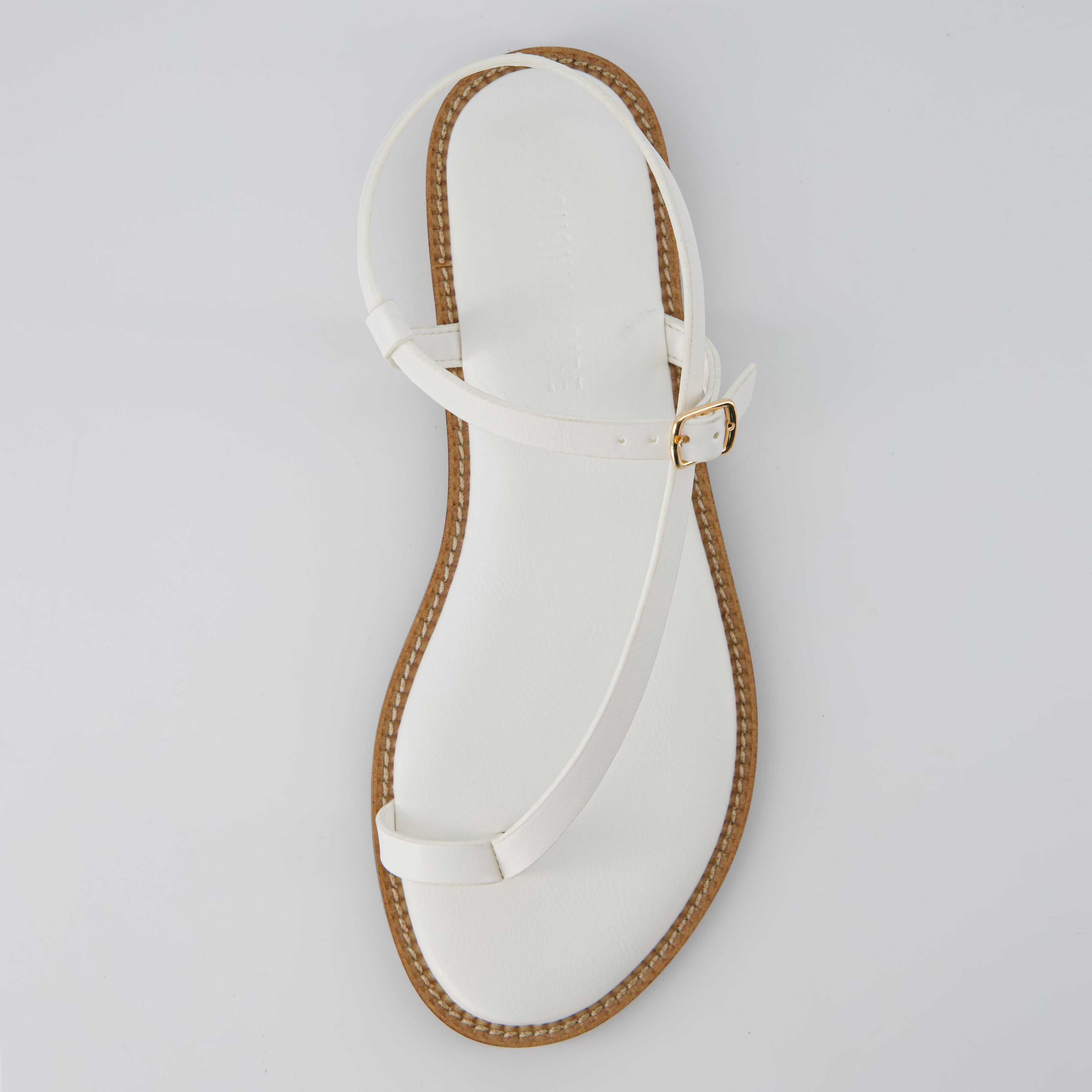 Life Strappy Flat Sandals White Medium