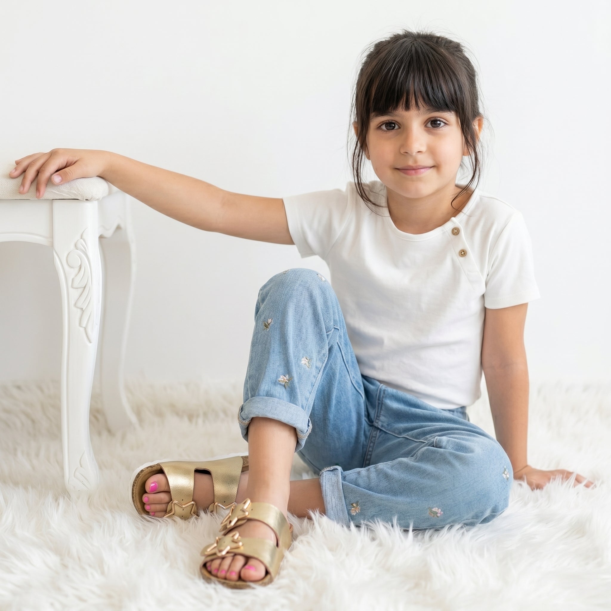 Lily Girl Toddler Sandals Gold Metallic Medium