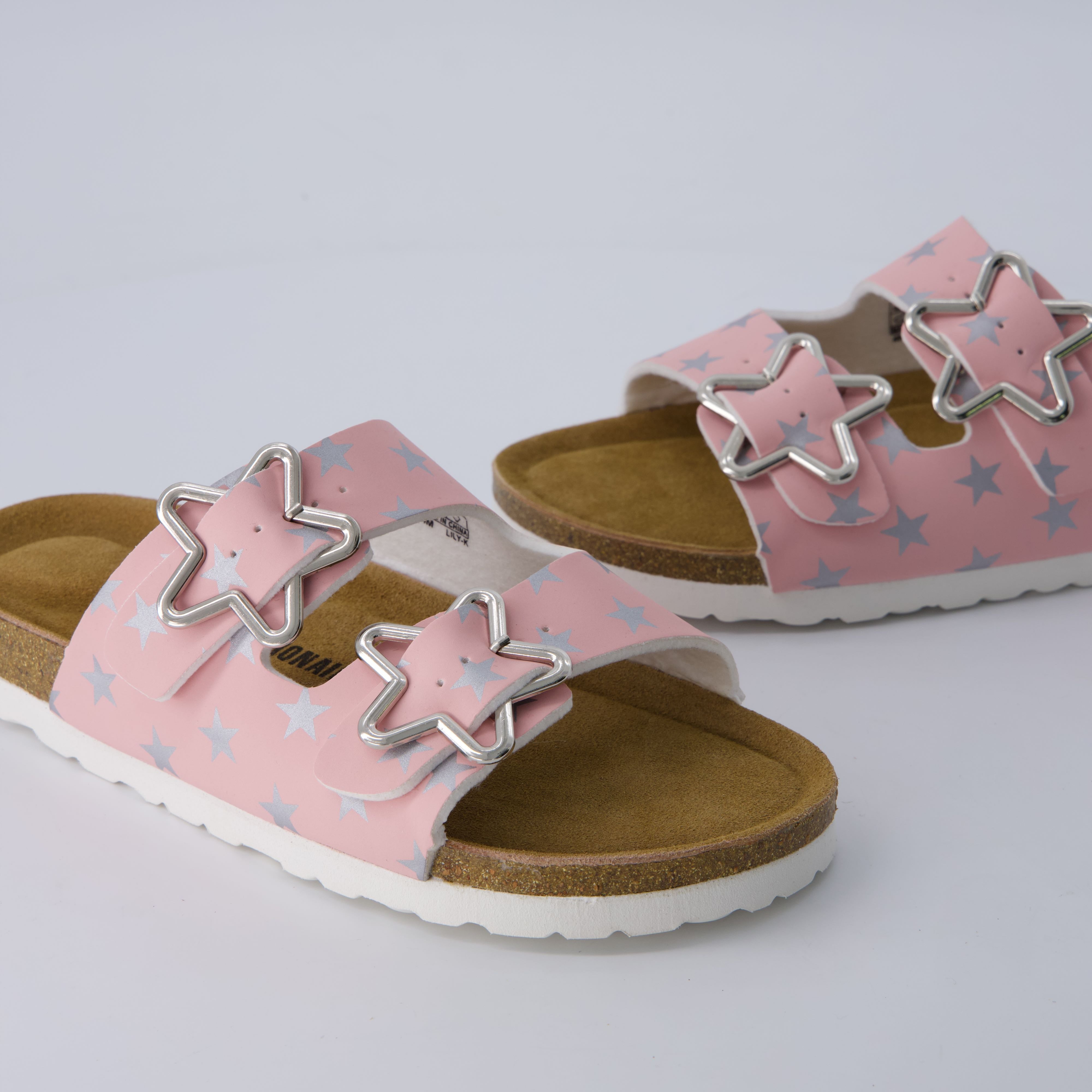 Lily Girl Toddler Sandals Pink Print Medium