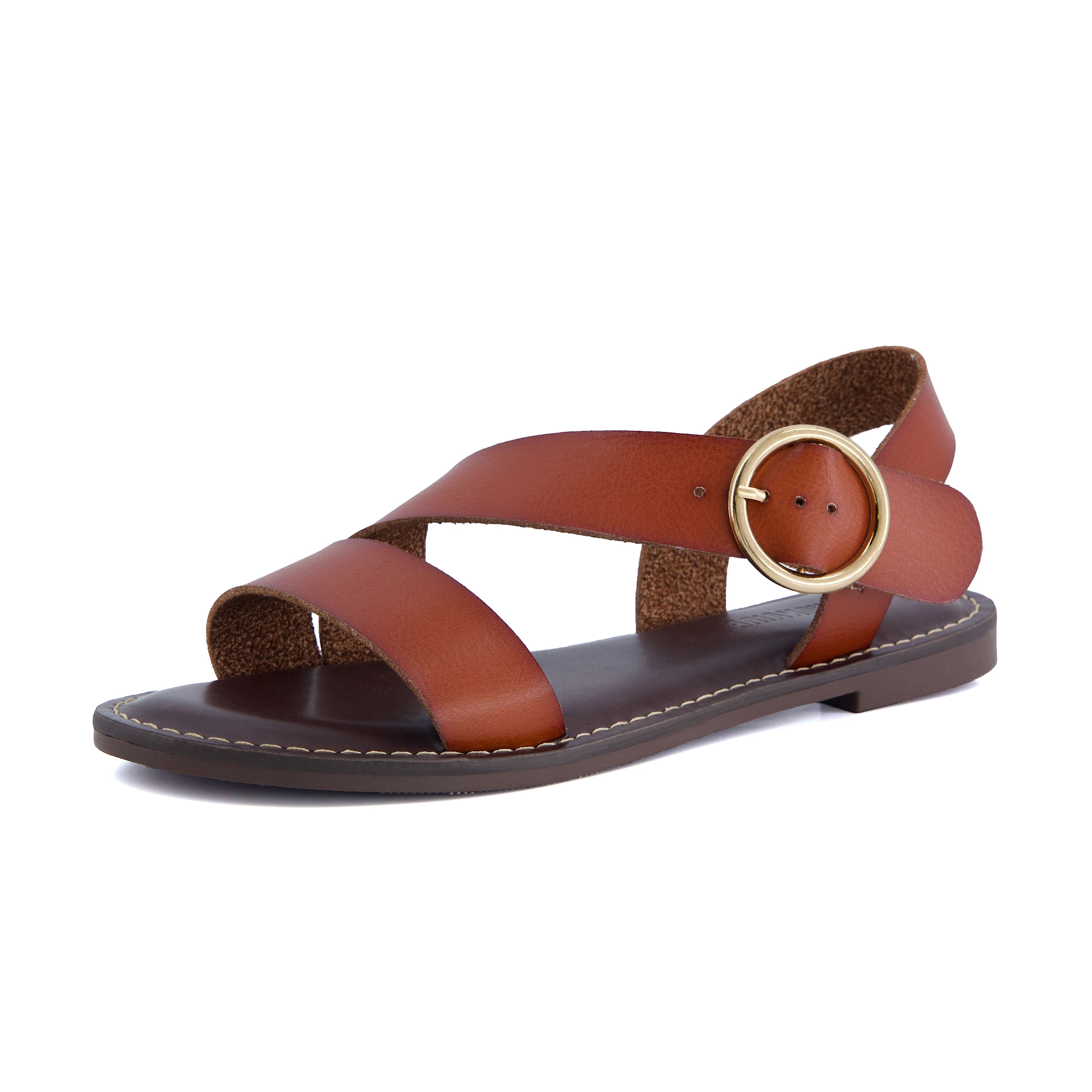 Lisbon Strappy Sandals Cognac