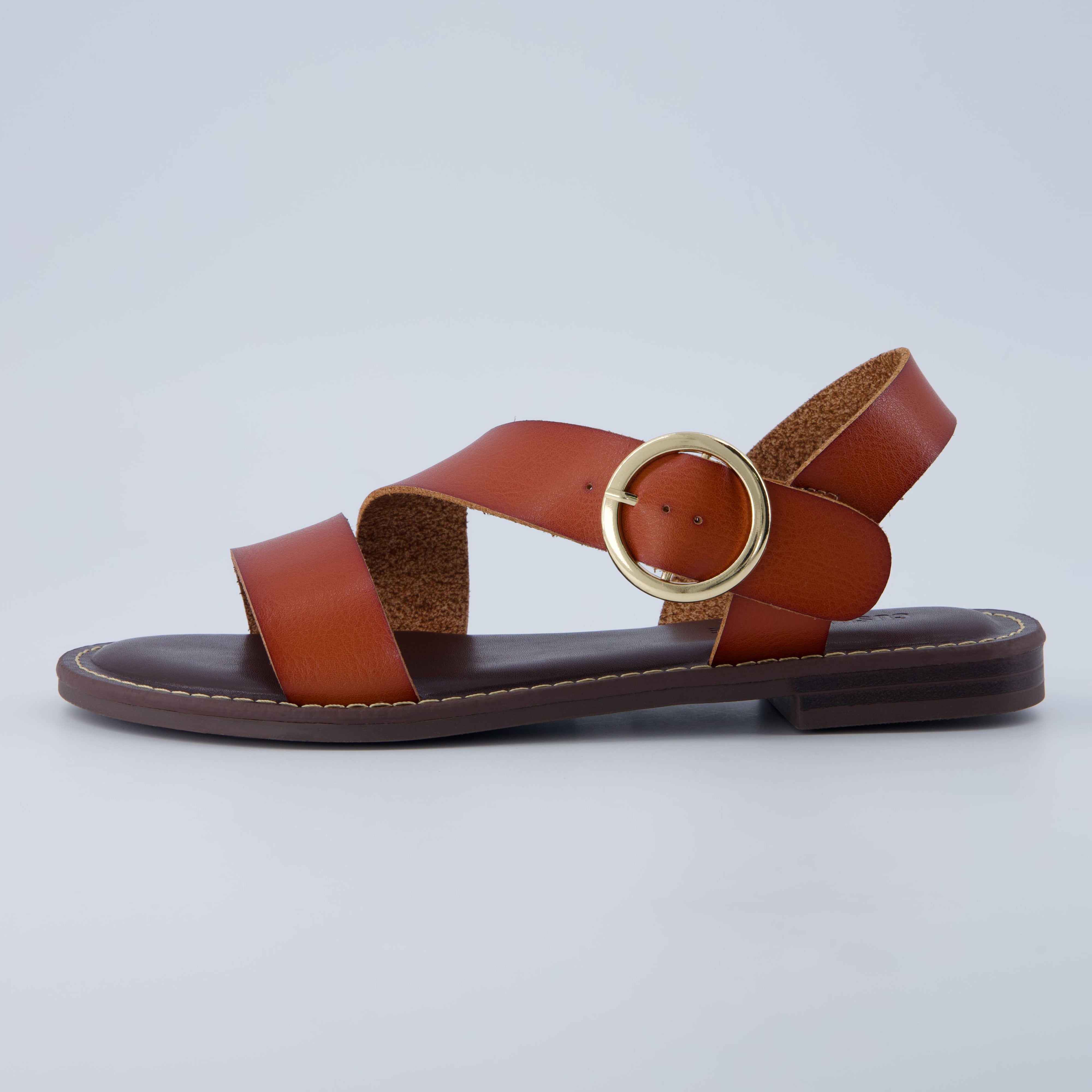 Lisbon Strappy Sandals Cognac