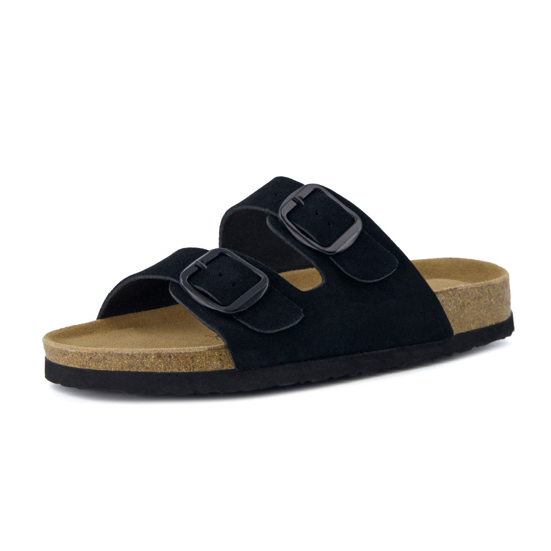 Logo Leather Sandal Black