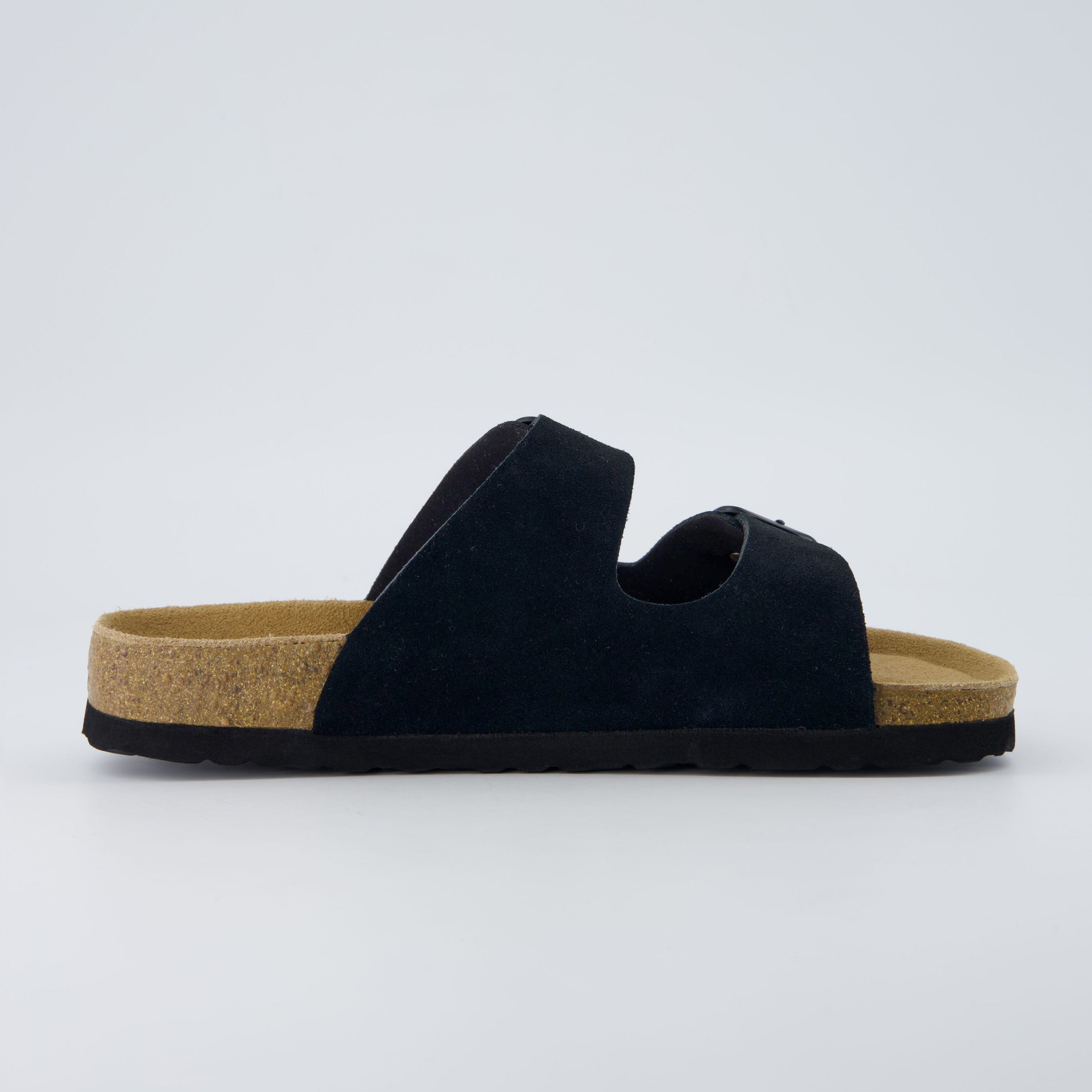 Logo Leather Sandal Black