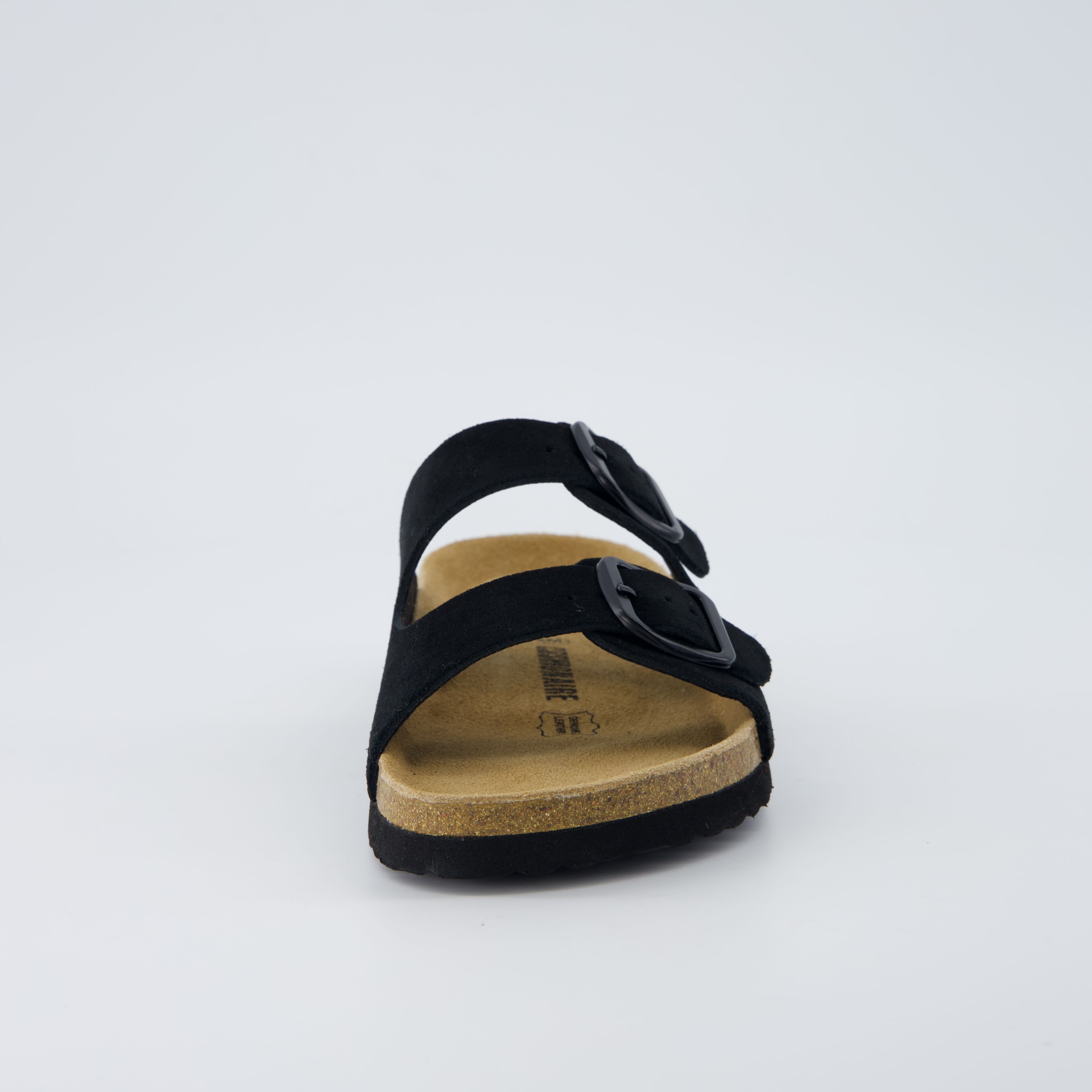Logo Leather Sandal Black