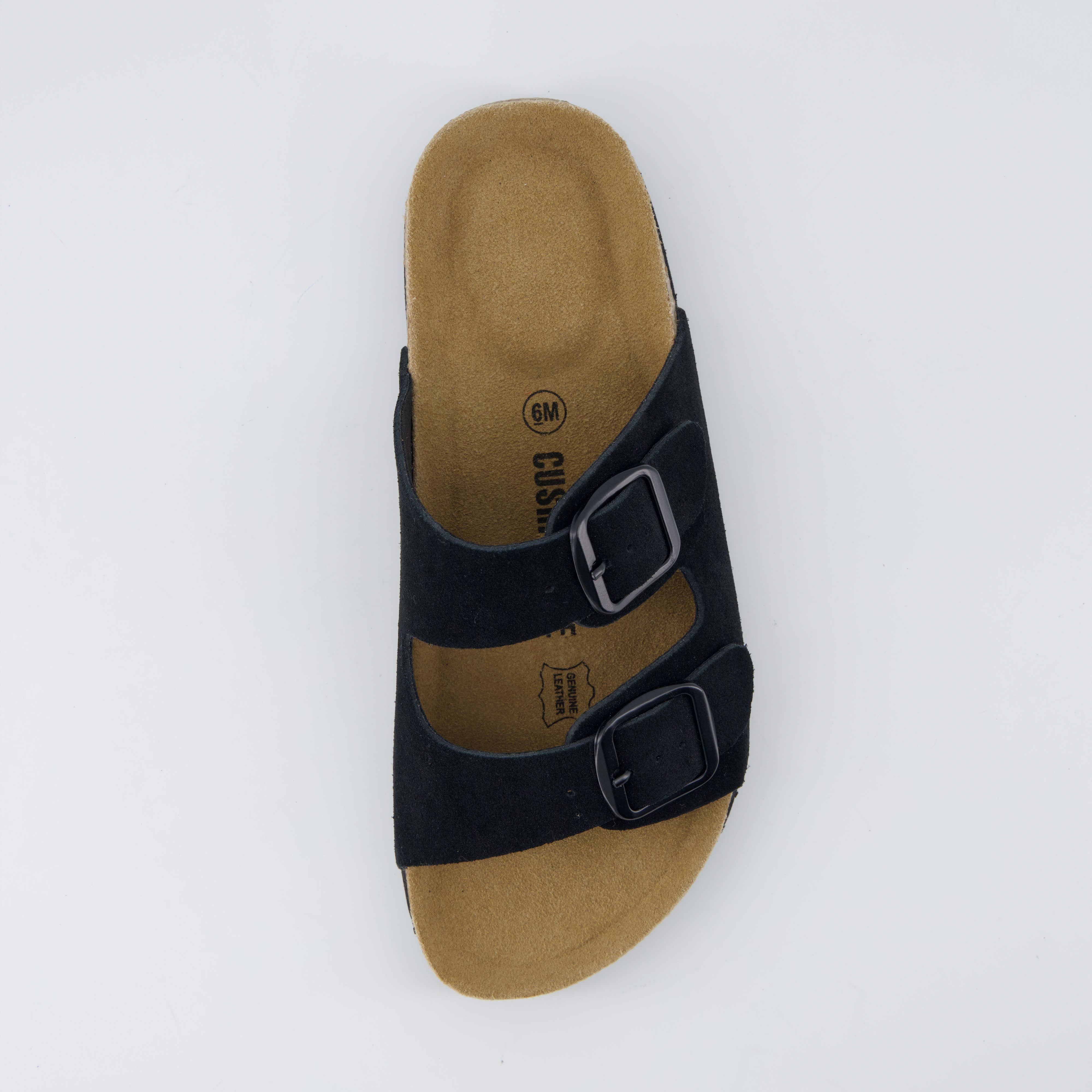 Logo Leather Sandal Black