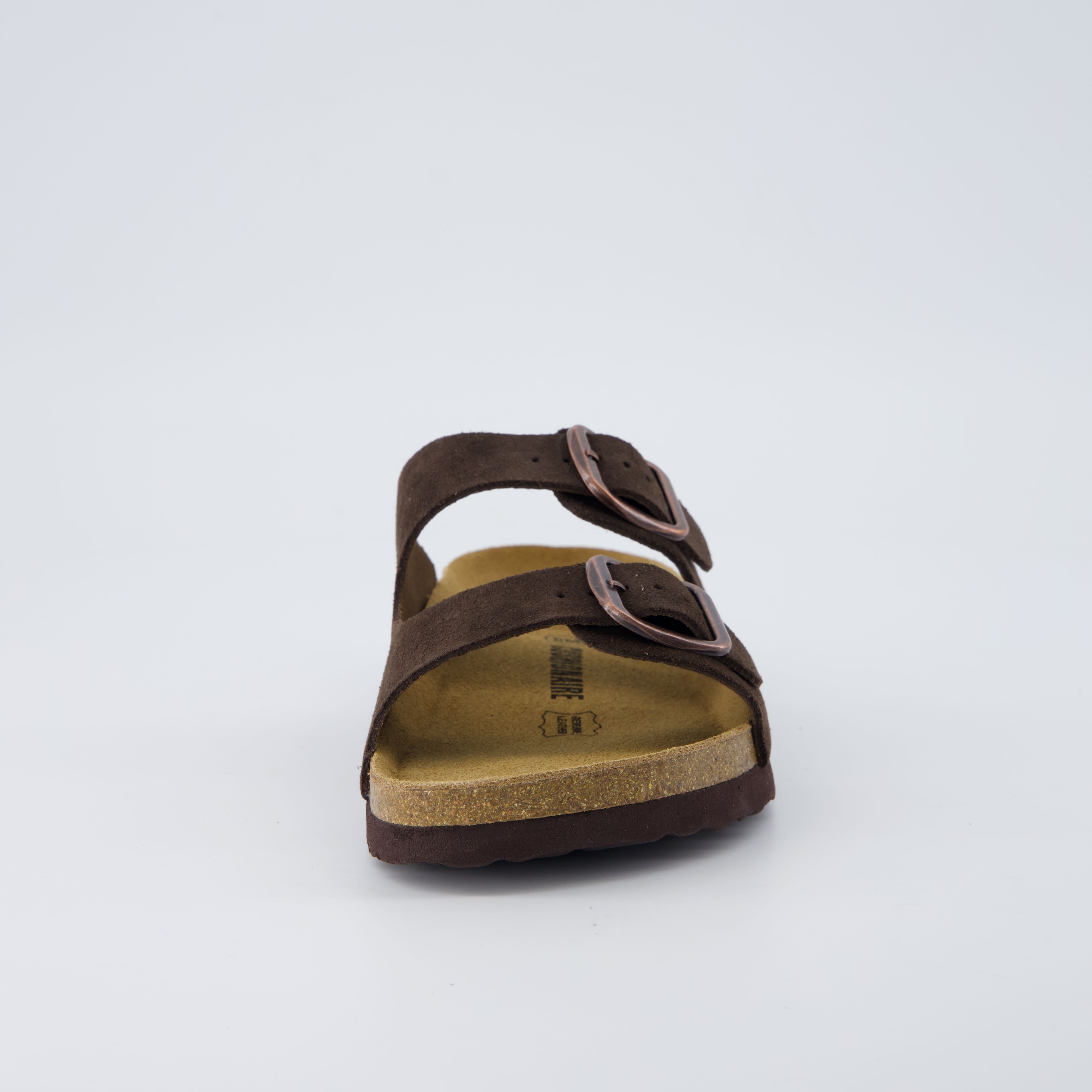 Logo Leather Sandal Chocolate