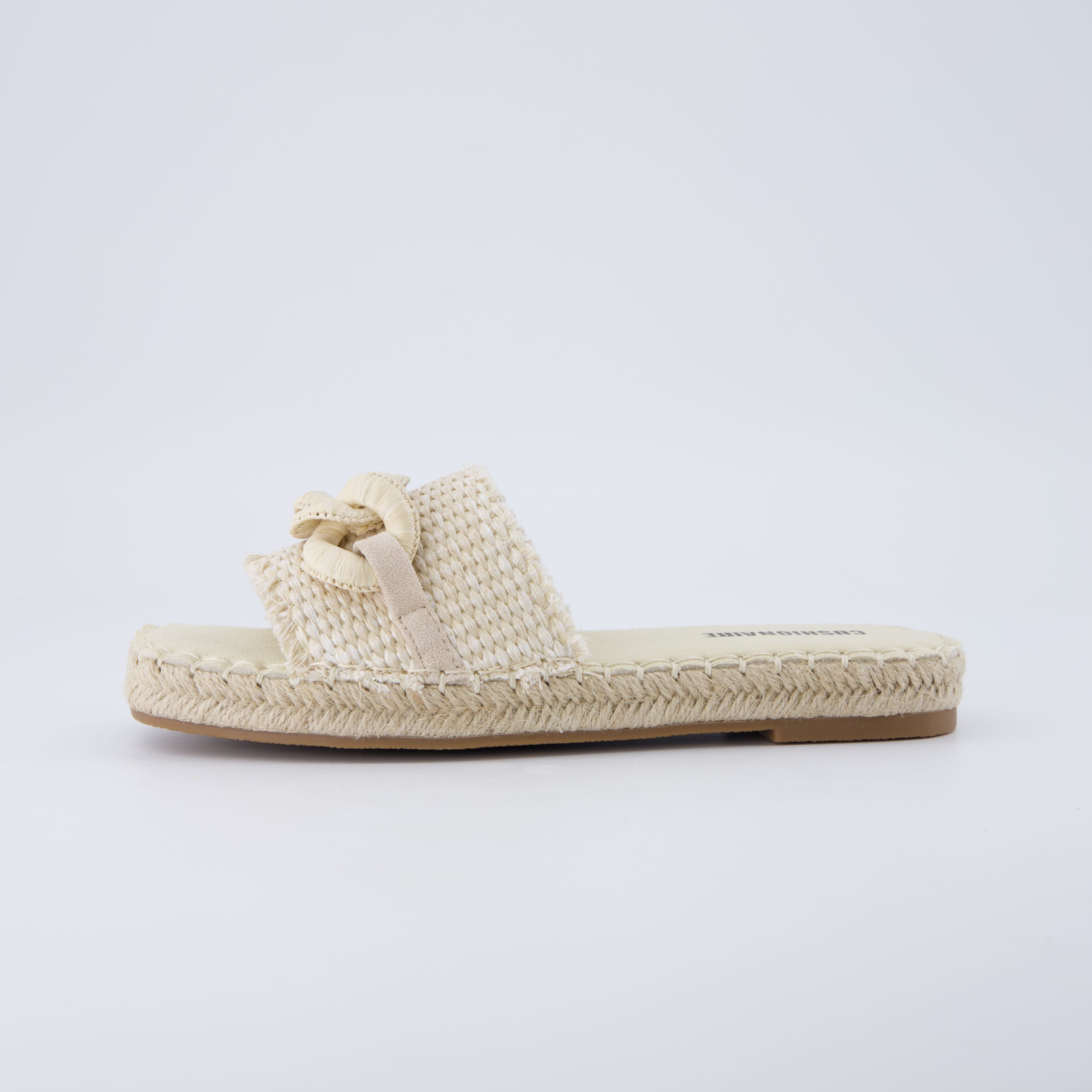 Lucia Raffia Sandals Beige
