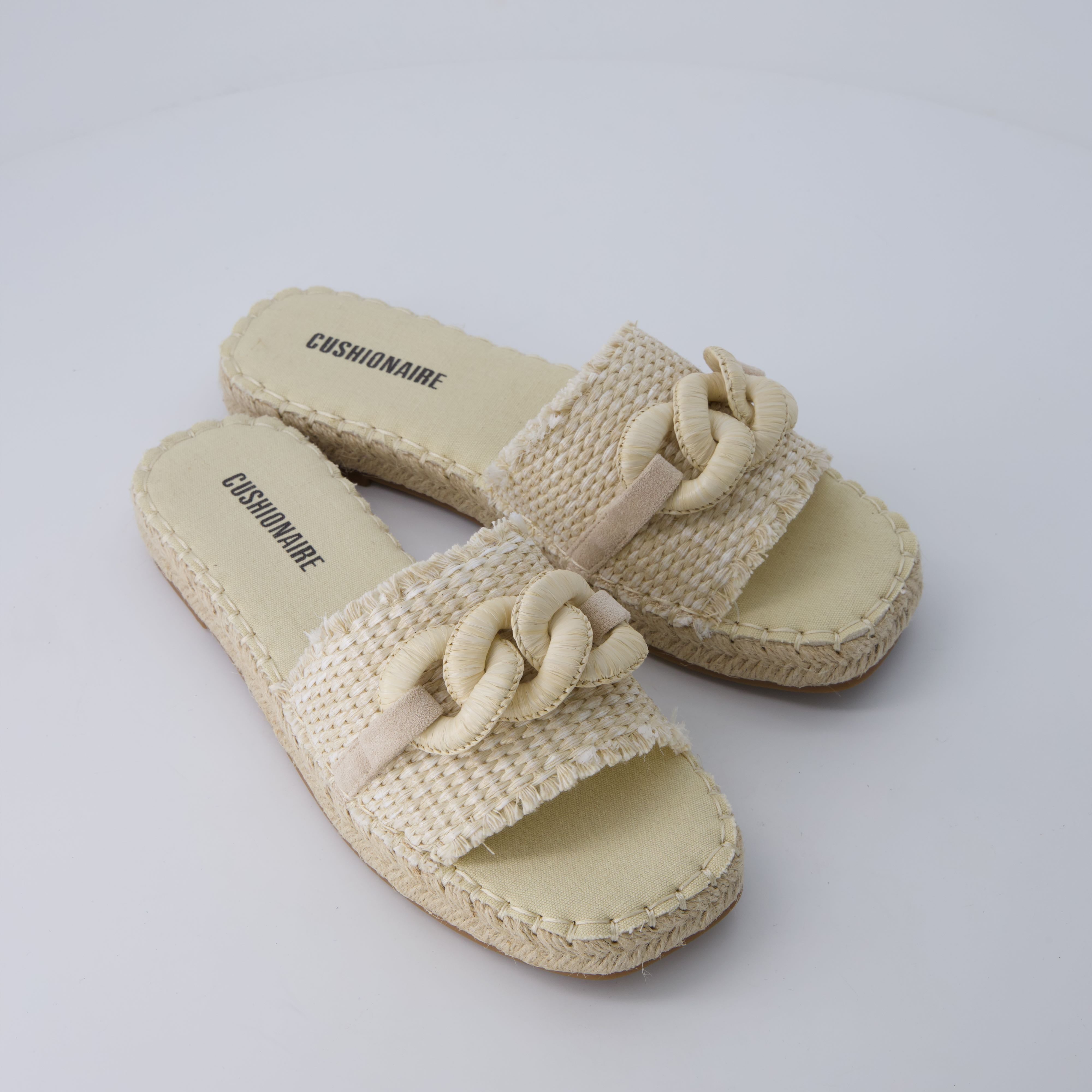 Lucia Raffia Sandals Beige