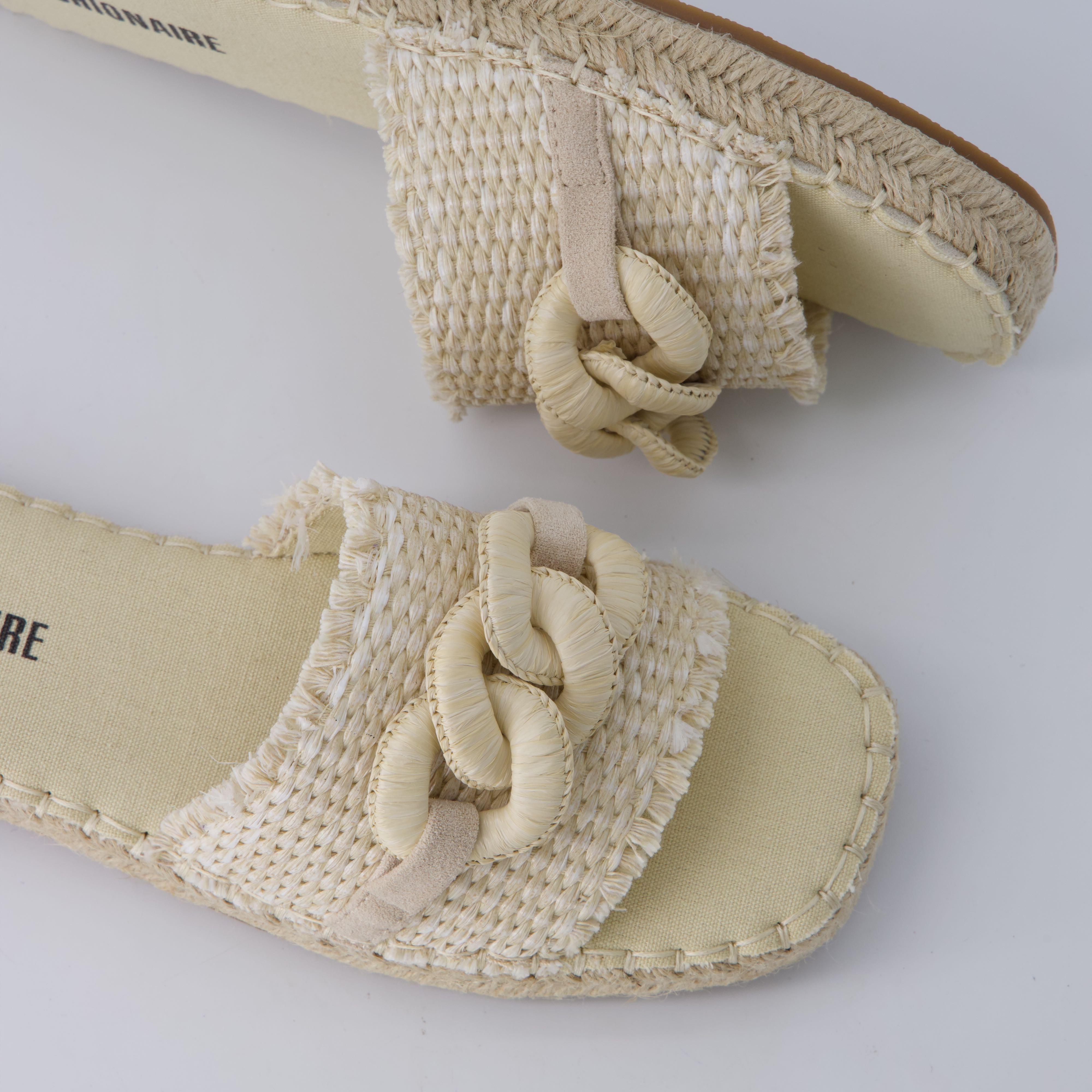 Lucia Raffia Sandals Beige