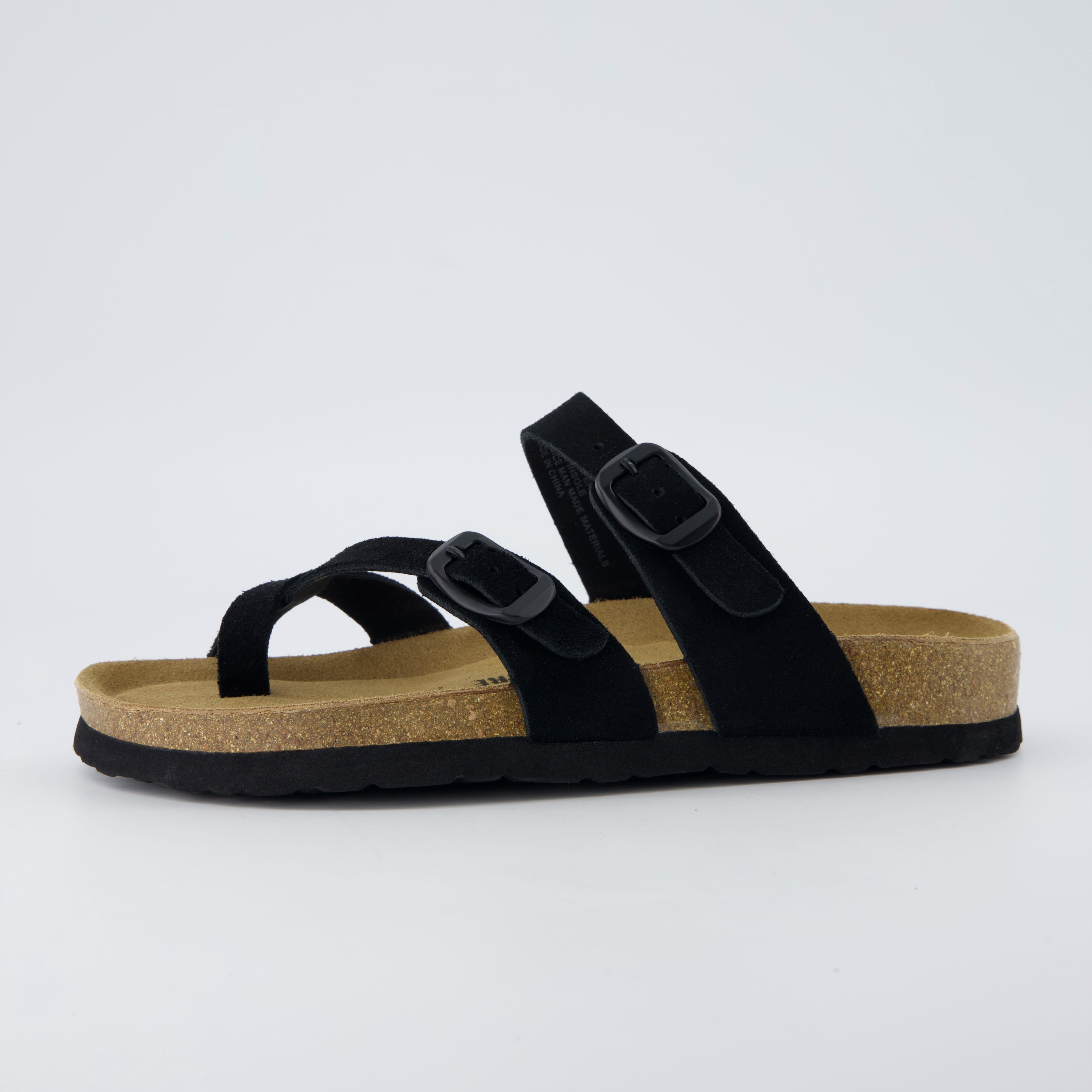 Lucky Cork Footbed Sandals Black