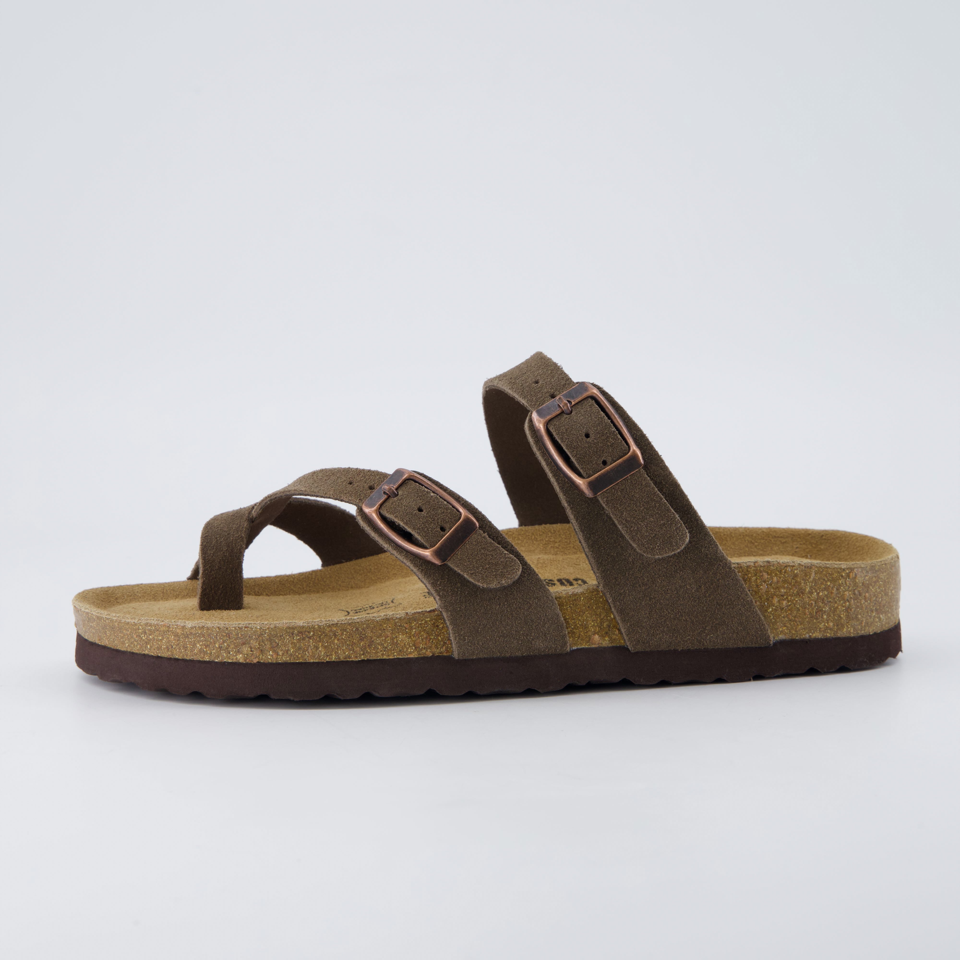 Lucky Cork Footbed Sandals Dark Taupe