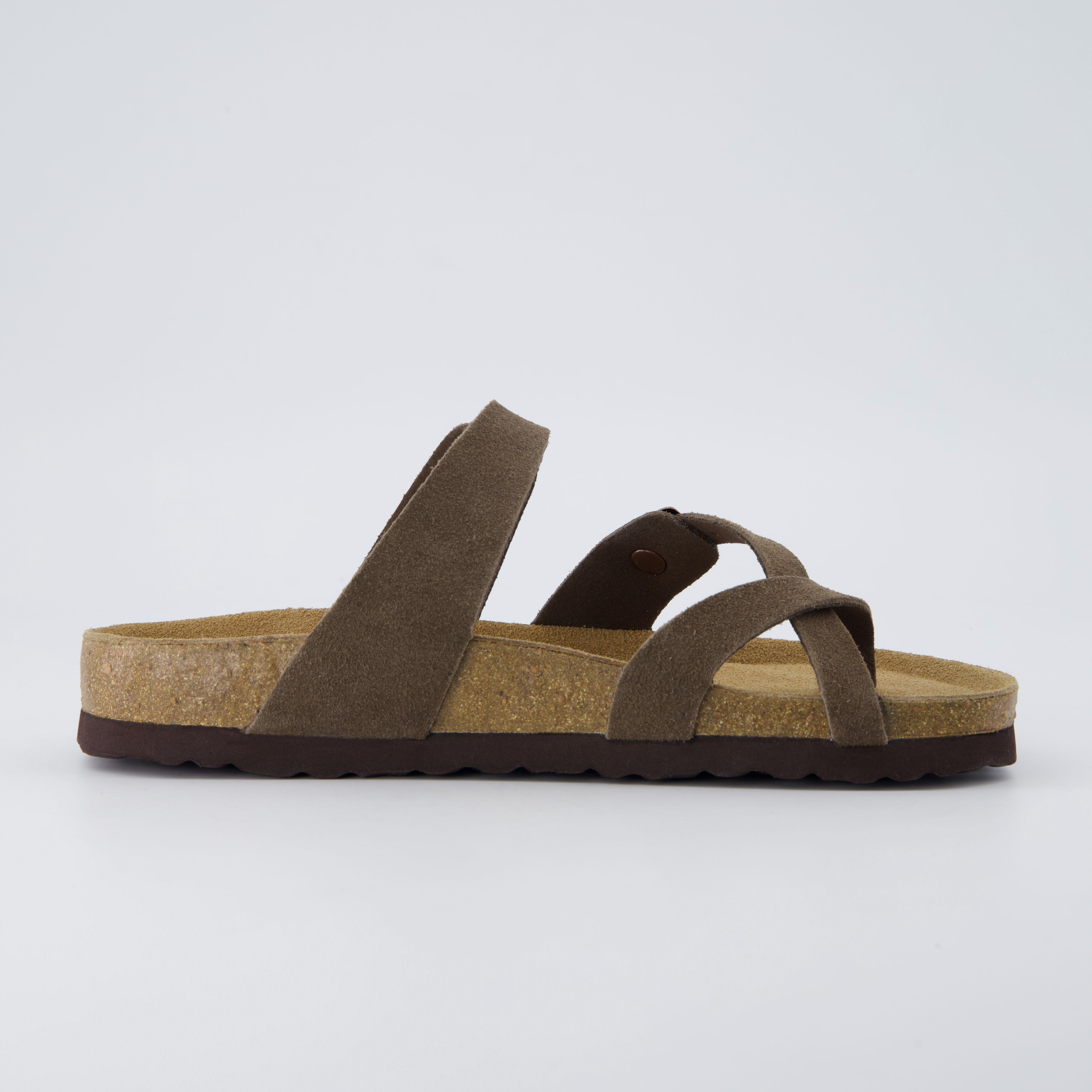 Lucky Cork Footbed Sandals Dark Taupe