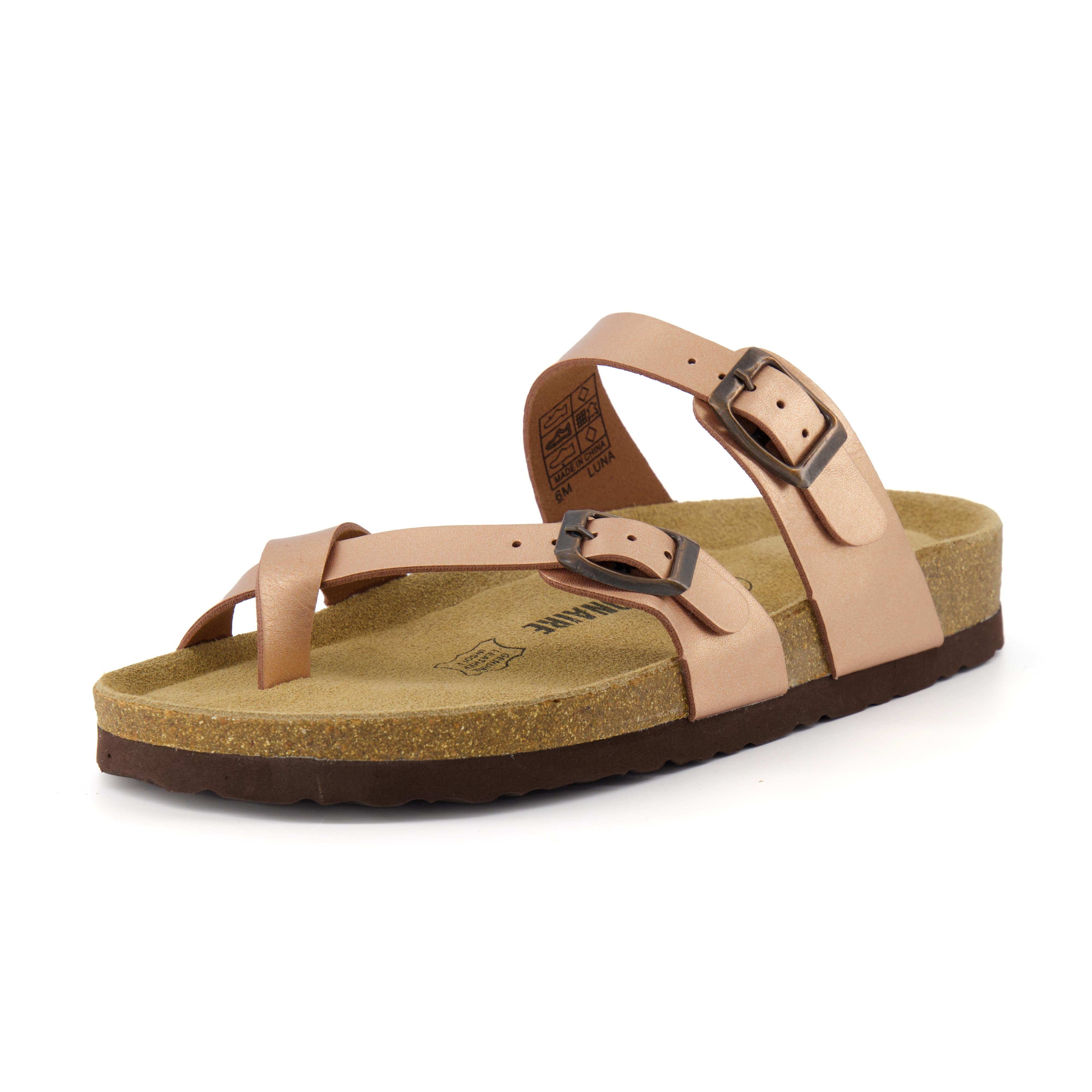 Luna Cork Footbed Sandal Metallics Rose Gold