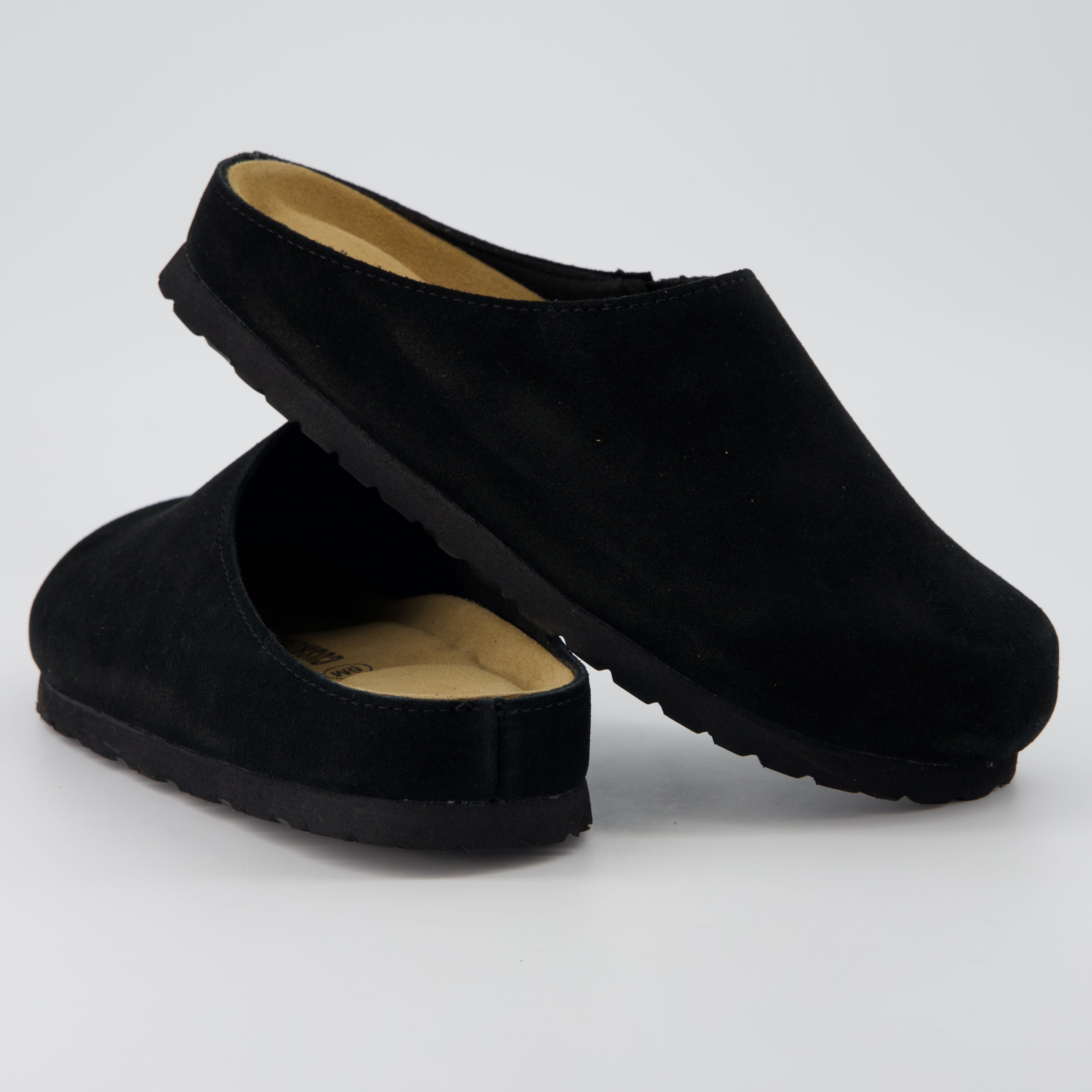 Lute Suede Clogs Black