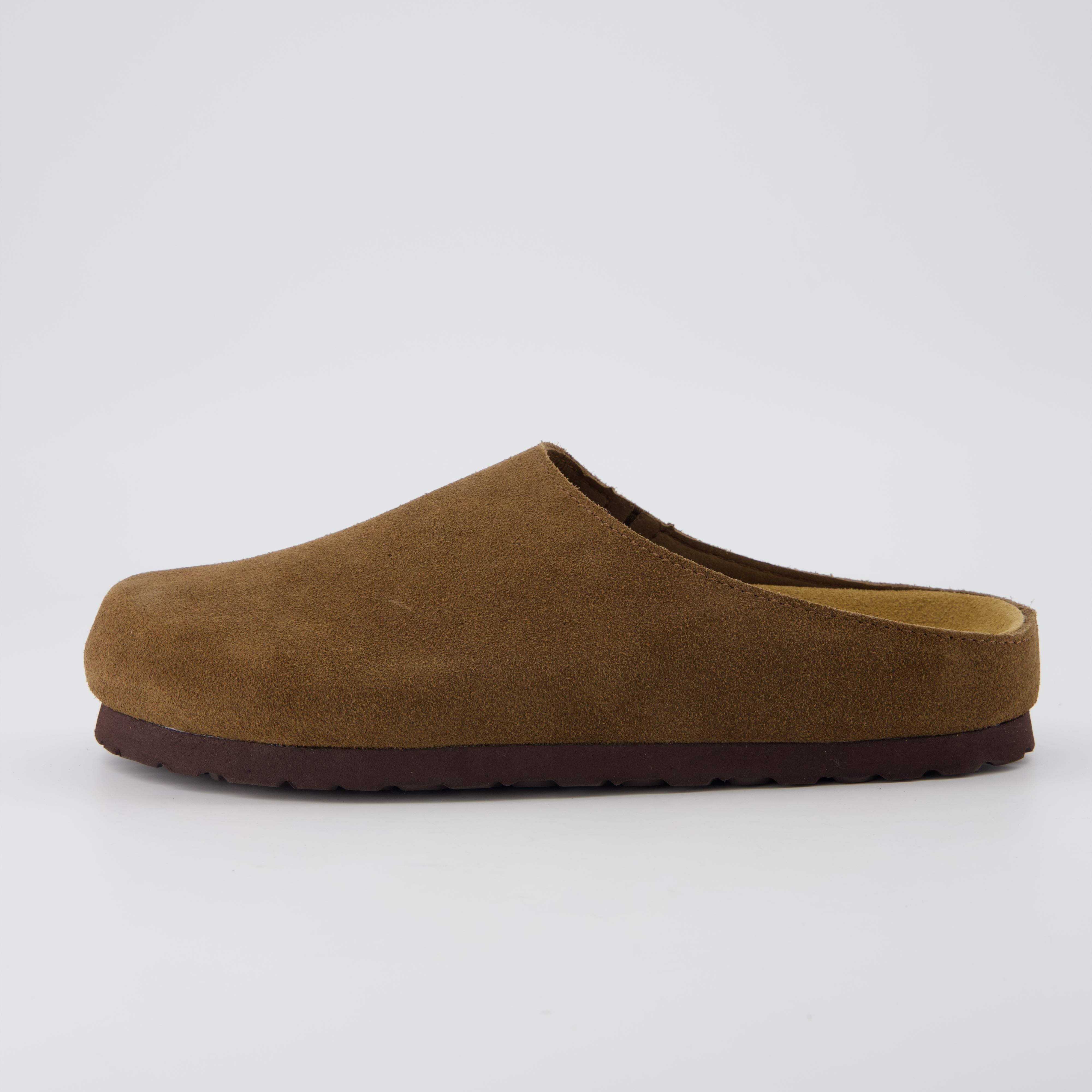 Lute Suede Clogs Brown