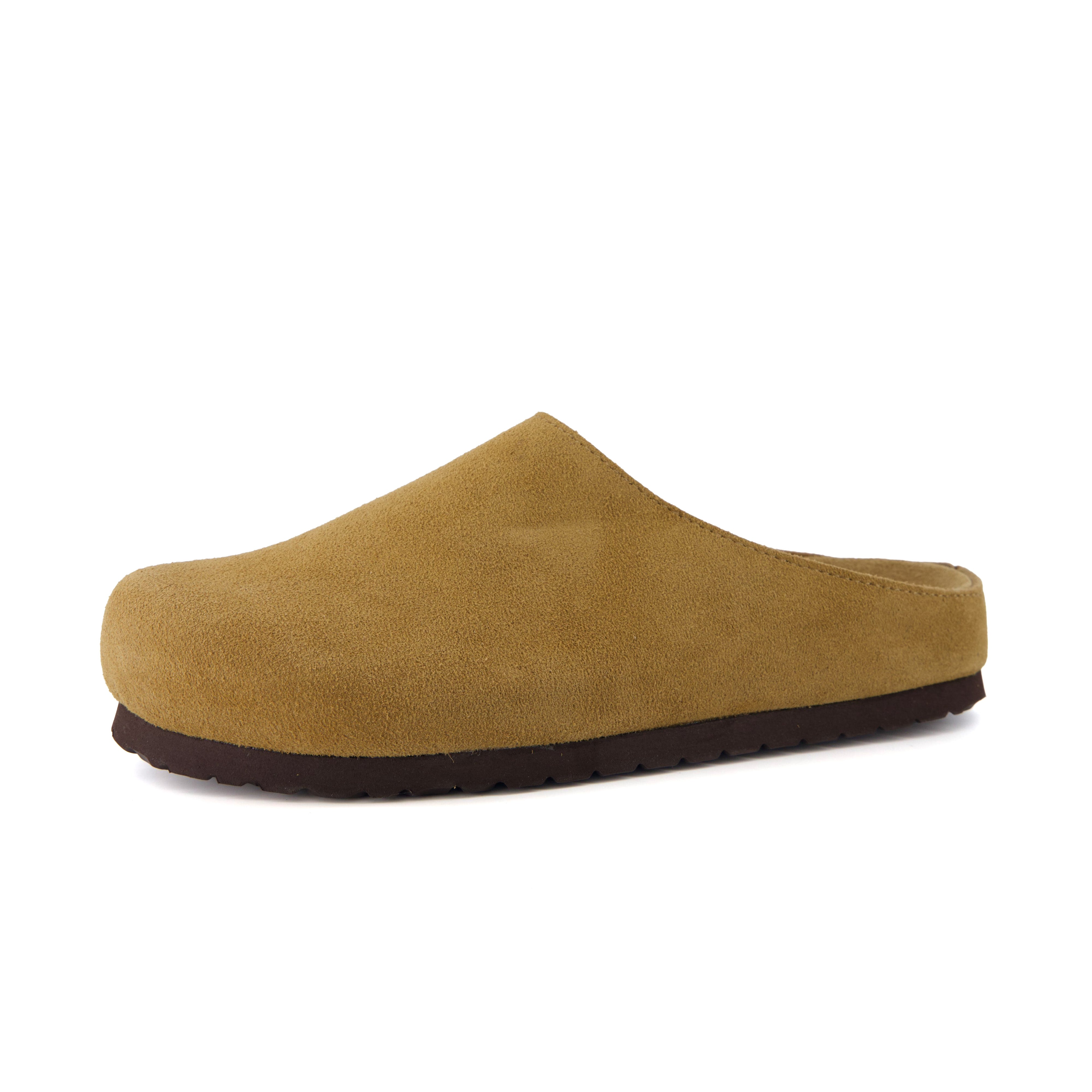 Lute Suede Clogs Chestnut